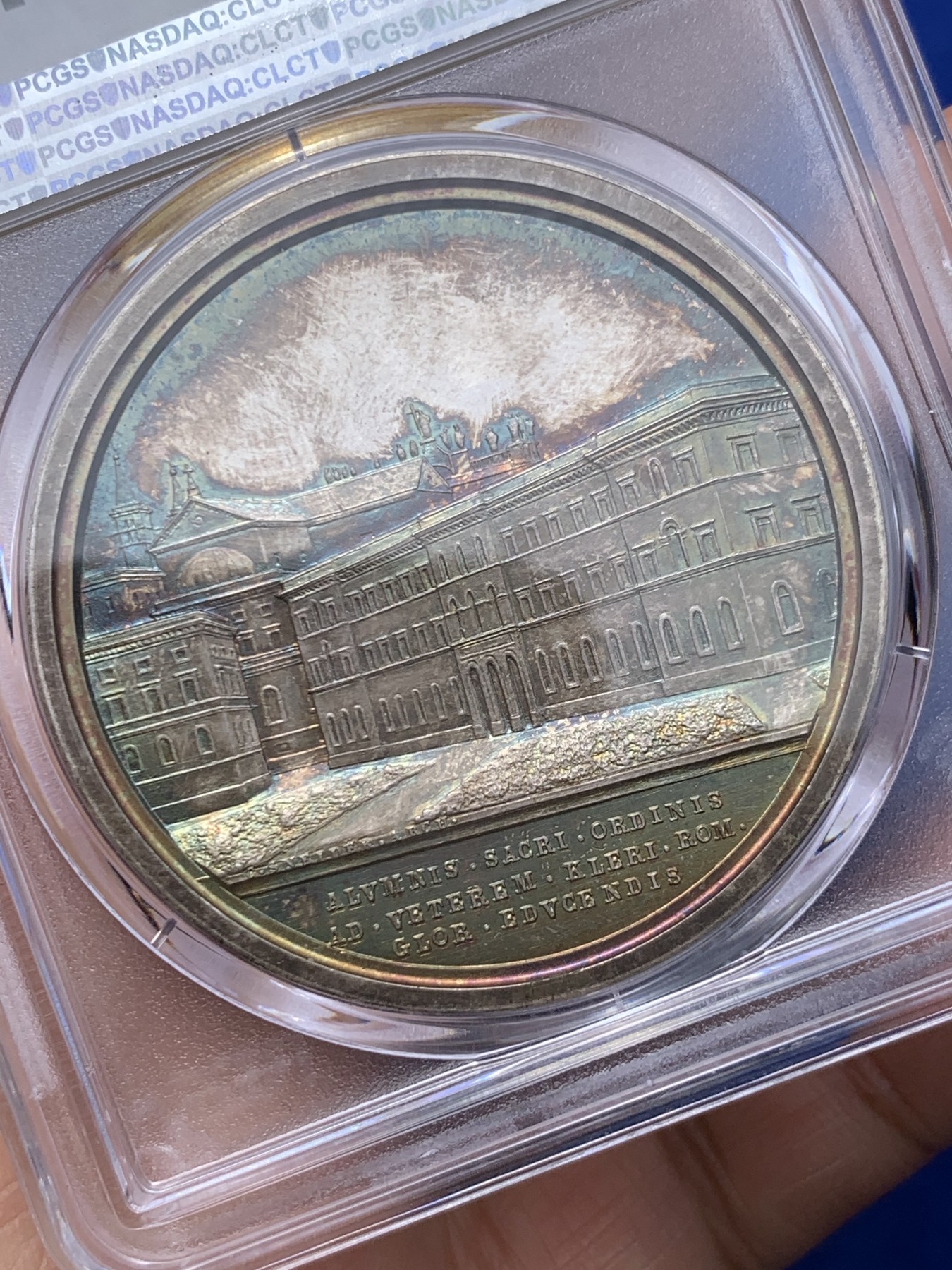 《竞宝斋》第235场-周日，周一，周二，周三 疯狂4连拍 (全场包邮) PCGS SP65  梵蒂冈1914顶级幻彩教皇银章