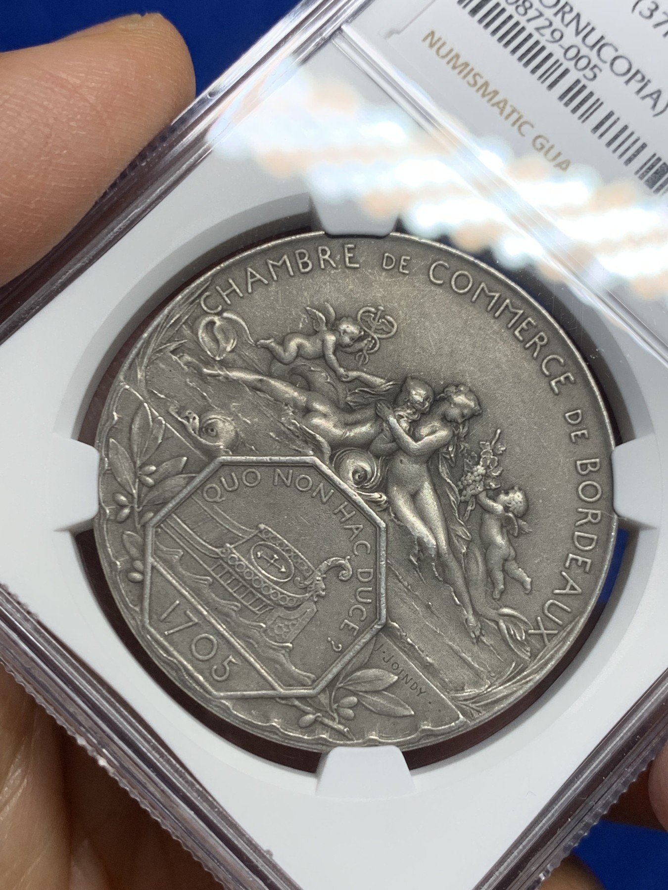 《竞宝斋》第237场- 周日，周一，周二，周日 疯狂4连拍 (全场包邮) NGC-MS63 法国银质代币，波尔多商会