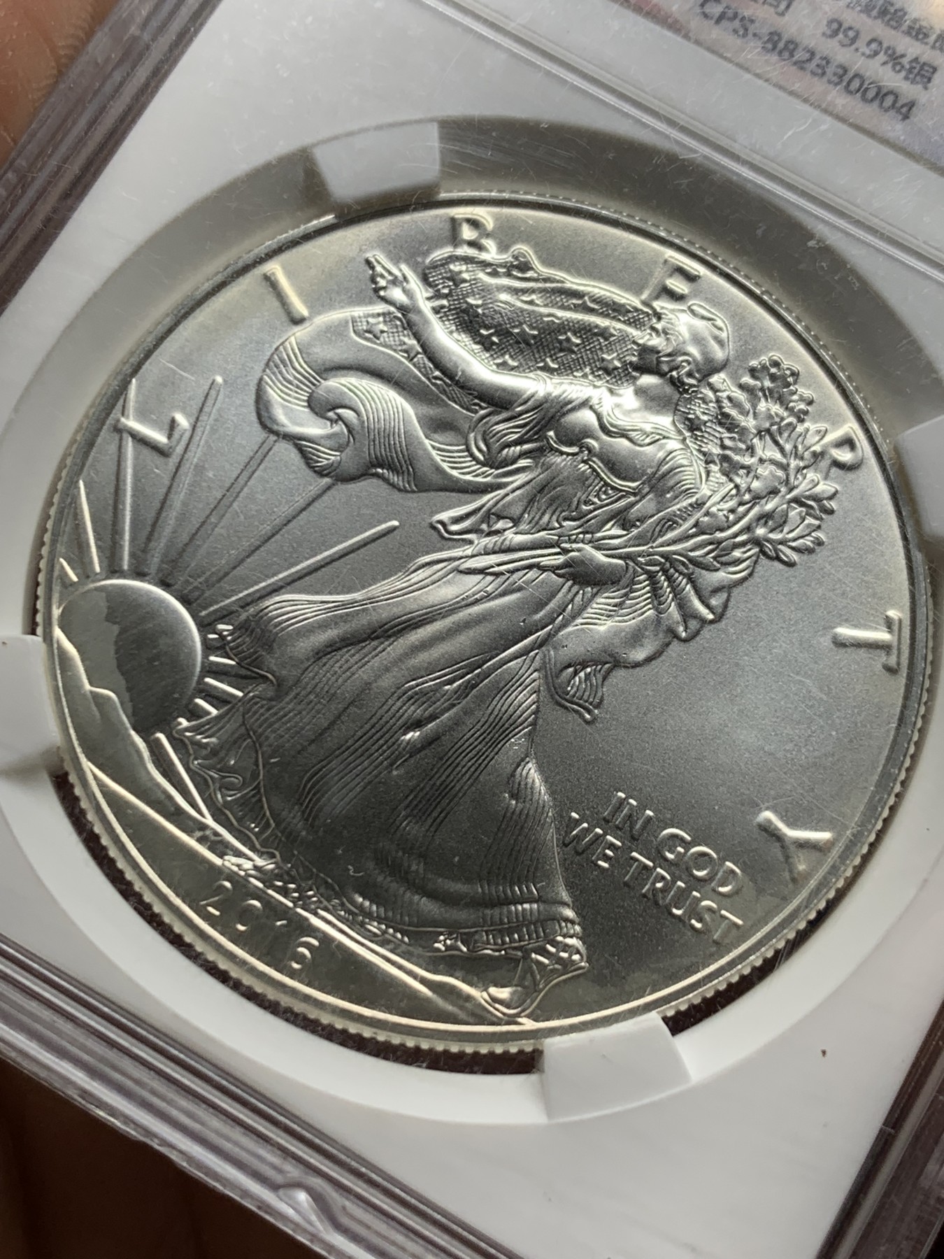 《竞宝斋》第235场-周日，周一，周二，周三 疯狂4连拍 (全场包邮) NPGS-CPS 美国2016年行走女神1美元纪念银币