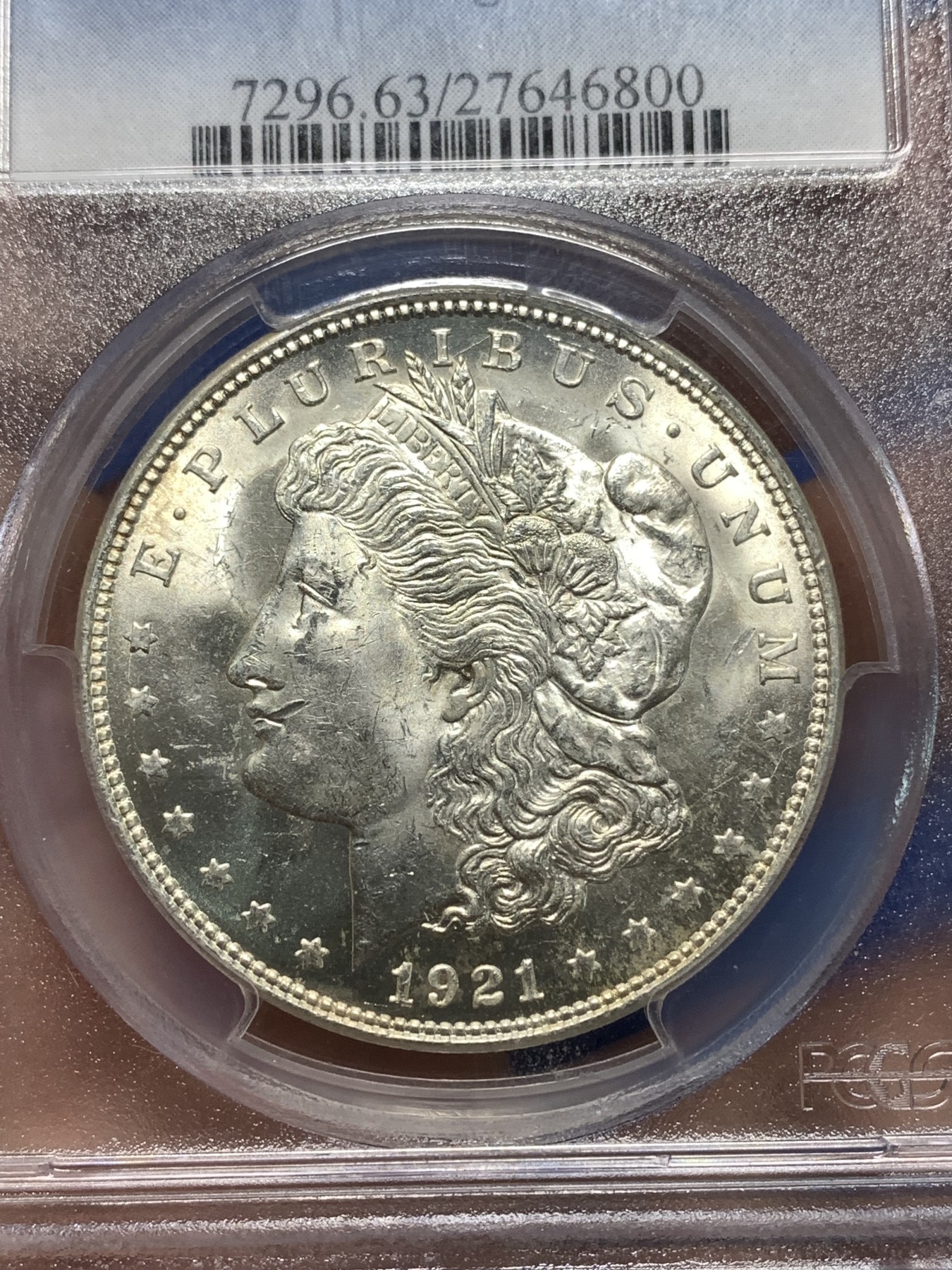 《竞宝斋》第235场-周日，周一，周二，周三 疯狂4连拍 (全场包邮) PCGS-MS63 1921美国摩根银币 1美元