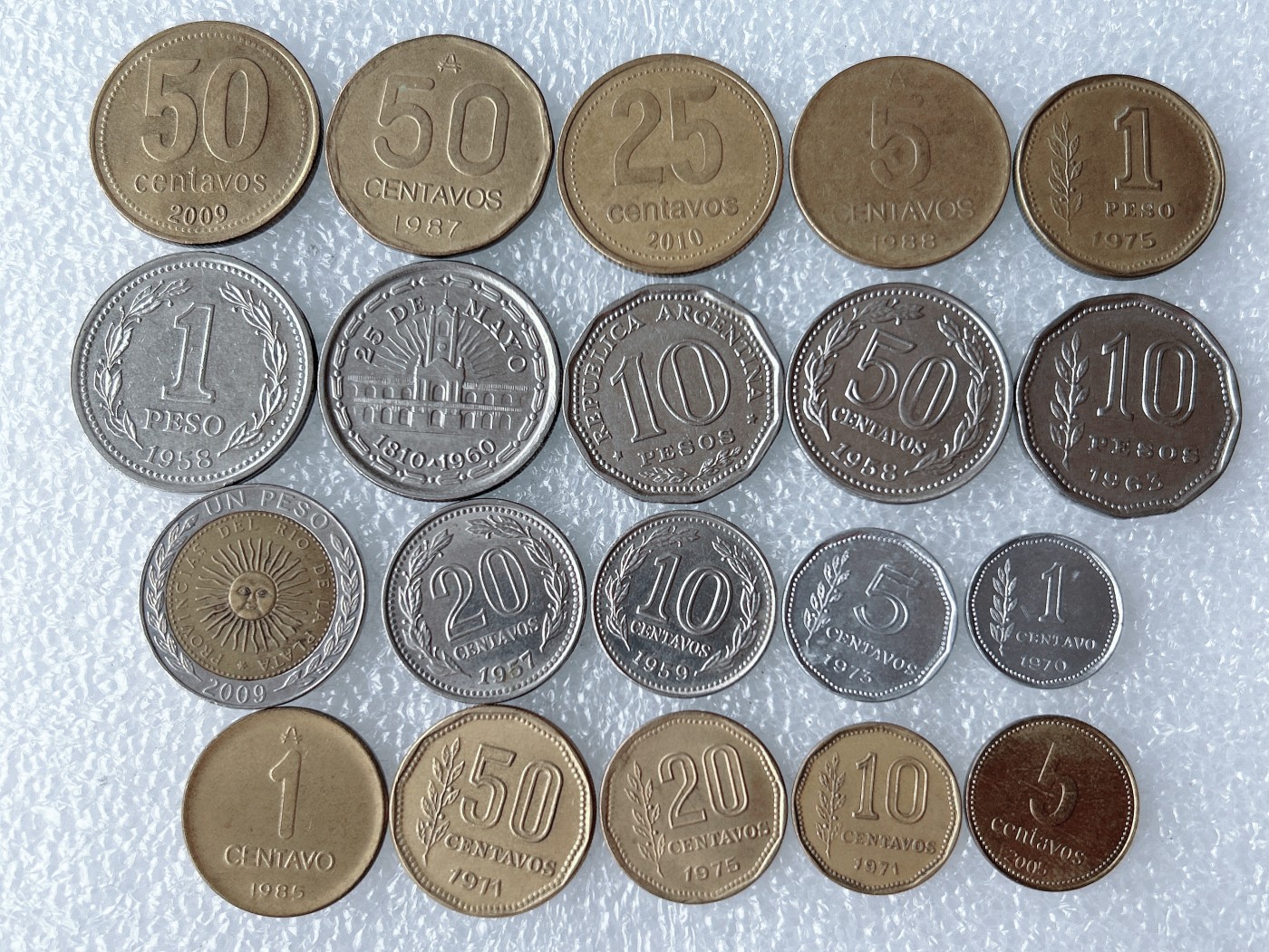 第一海外回流一元起拍收藏 散币场 第59期 阿根廷硬币 20枚 不同版本无重复