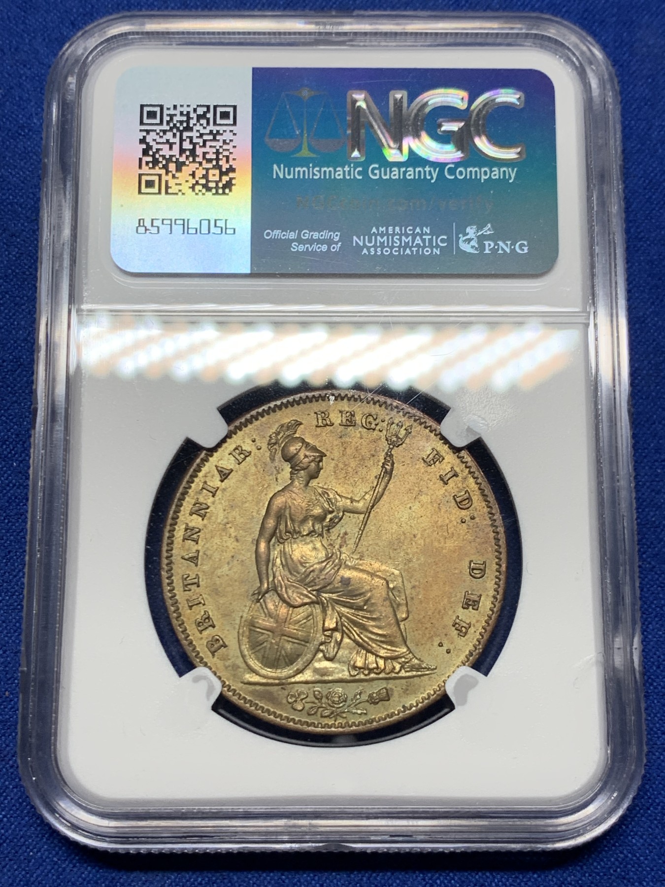 《竞宝斋》第235场-周日，周一，周二，周三 疯狂4连拍 (全场包邮) NGC-UNCD 英国1848/7年青年维多利亚1便士大铜币 少见骑字版（NGC没有标注骑字）