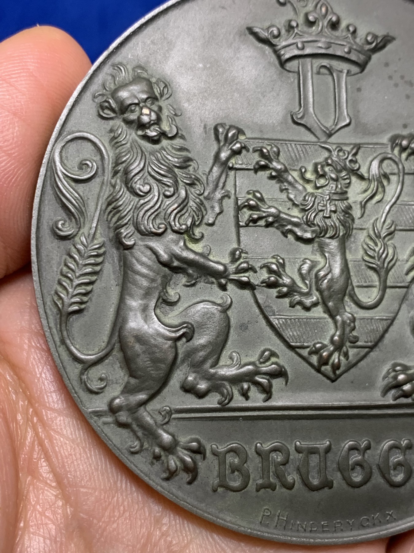 《竞宝斋》第235场-周日，周一，周二，周三 疯狂4连拍 (全场包邮) 1929 狮子与熊 纪念章 69.8mm 116克 大规格 细节见图