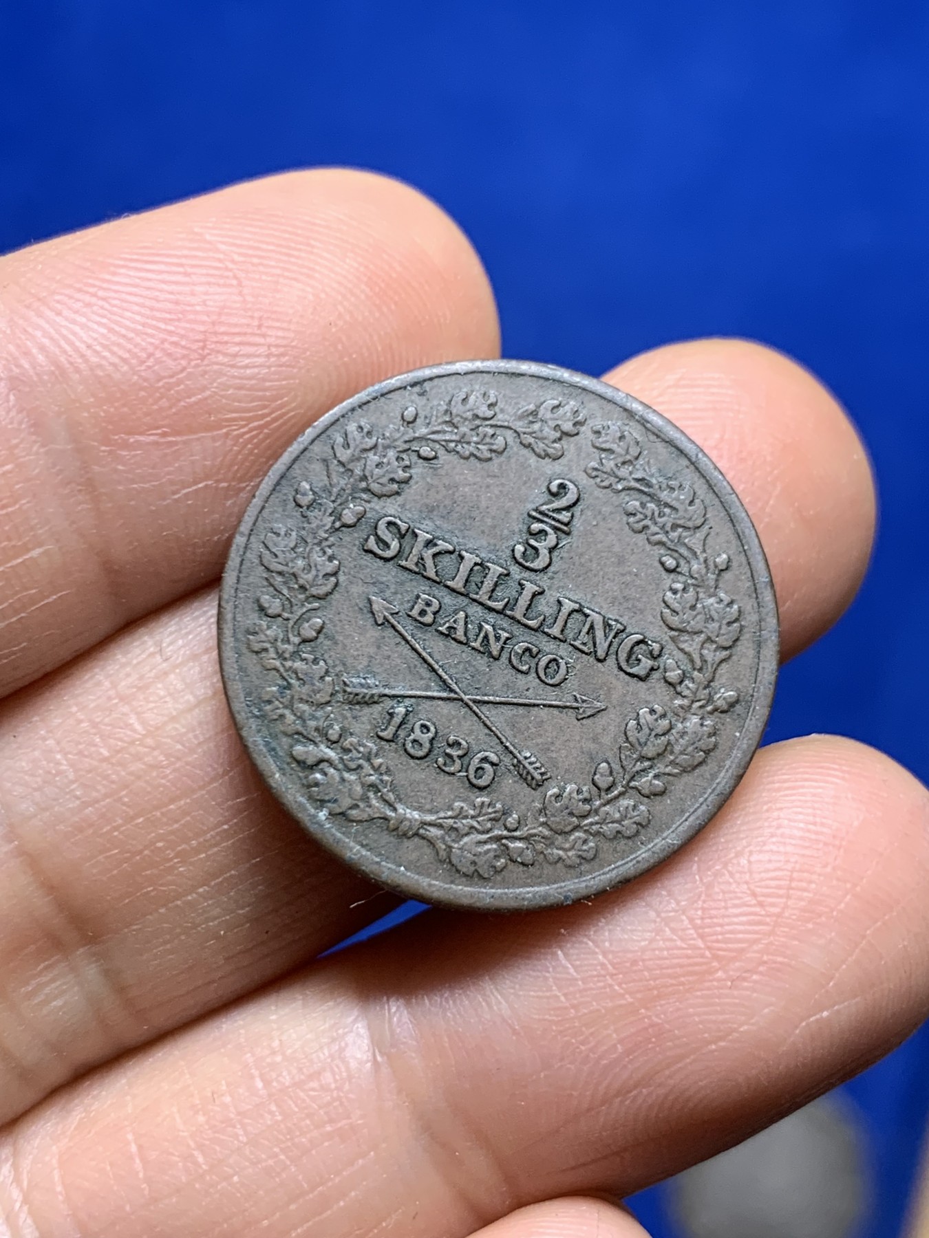 《竞宝斋》第235场-周日，周一，周二，周三 疯狂4连拍 (全场包邮) 1836年瑞典王国2/3先令铜币