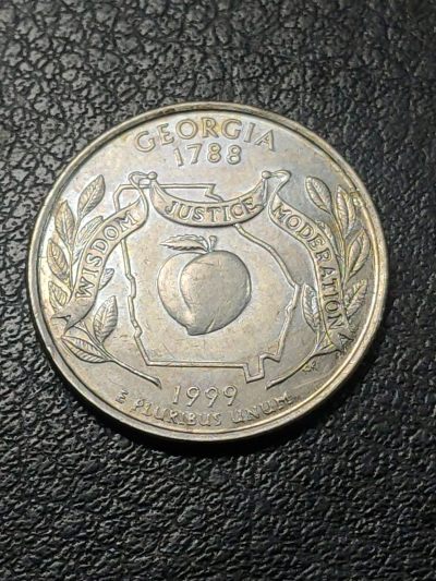 世界各国普币捡漏专场 - 1999年美国佐治亚洲1/4元纪念币