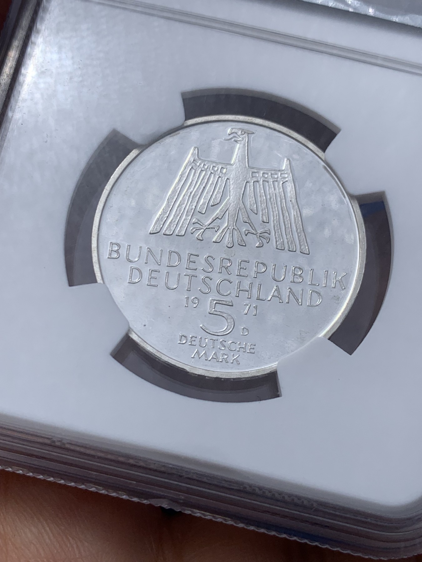 《竞宝斋》第235场-周日，周一，周二，周三 疯狂4连拍 (全场包邮) NGC PF68UC 德国1971年5马克银币