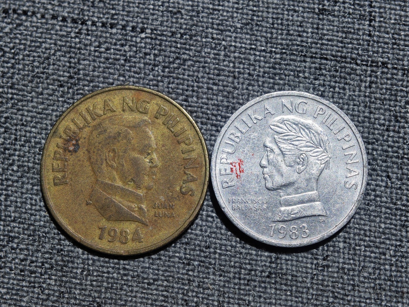 外国硬币收藏第8期 菲律宾80年代蝴蝶与鱼25、10仙2枚