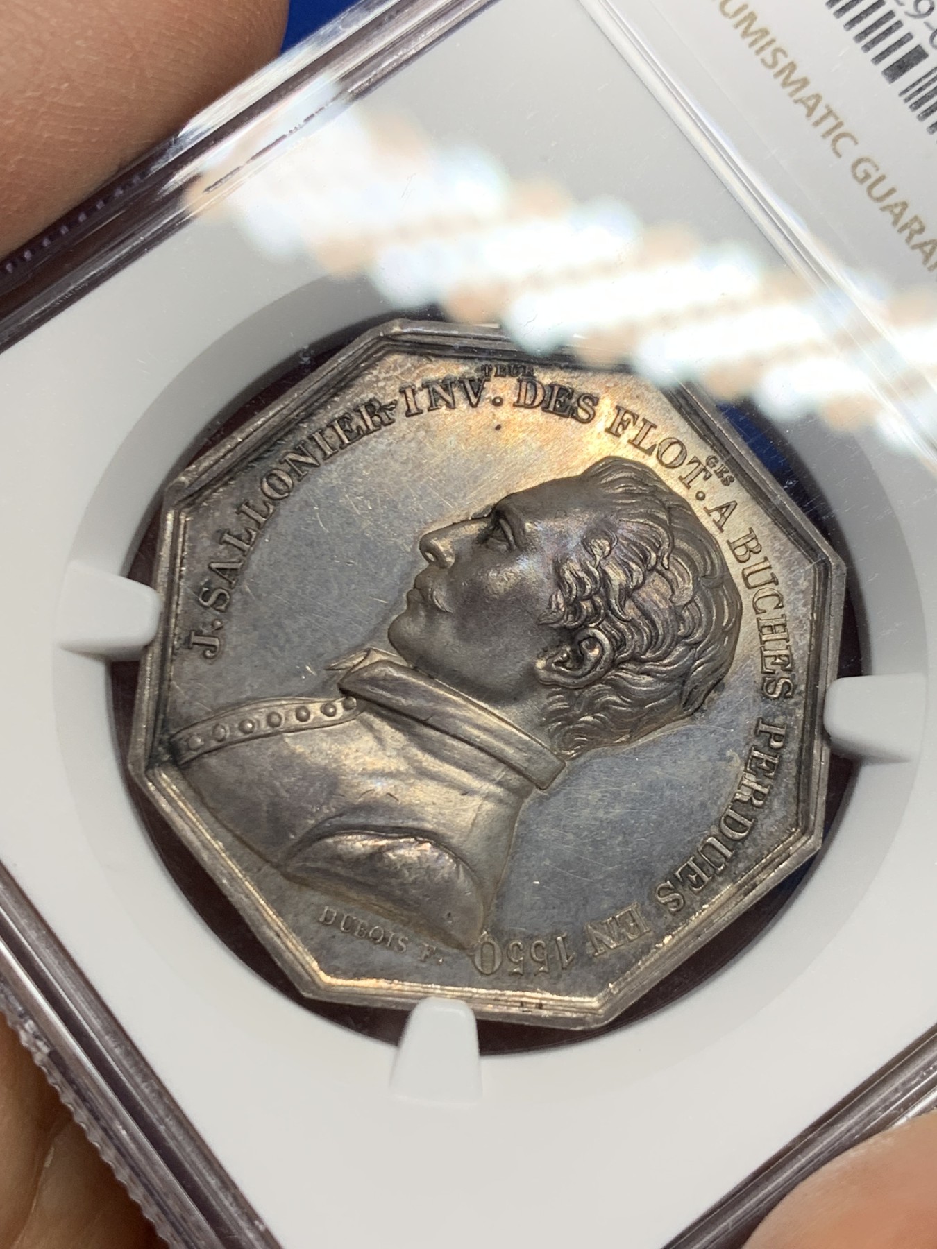 《竞宝斋》第237场- 周日，周一，周二，周日 疯狂4连拍 (全场包邮) NGC-MS62 法国八角银质代币，巴黎木材运输贸易公司