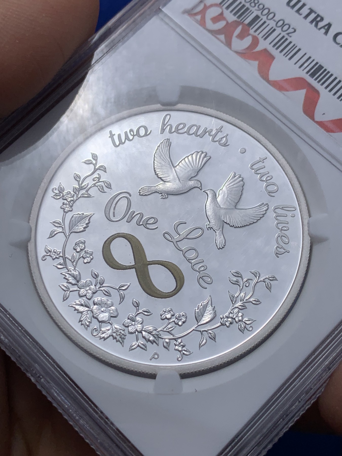 《竞宝斋》第235场-周日，周一，周二，周三 疯狂4连拍 (全场包邮) NGC-PF70UC 澳大利亚 2021年 1澳元 一生相守One Love 银币 带证书