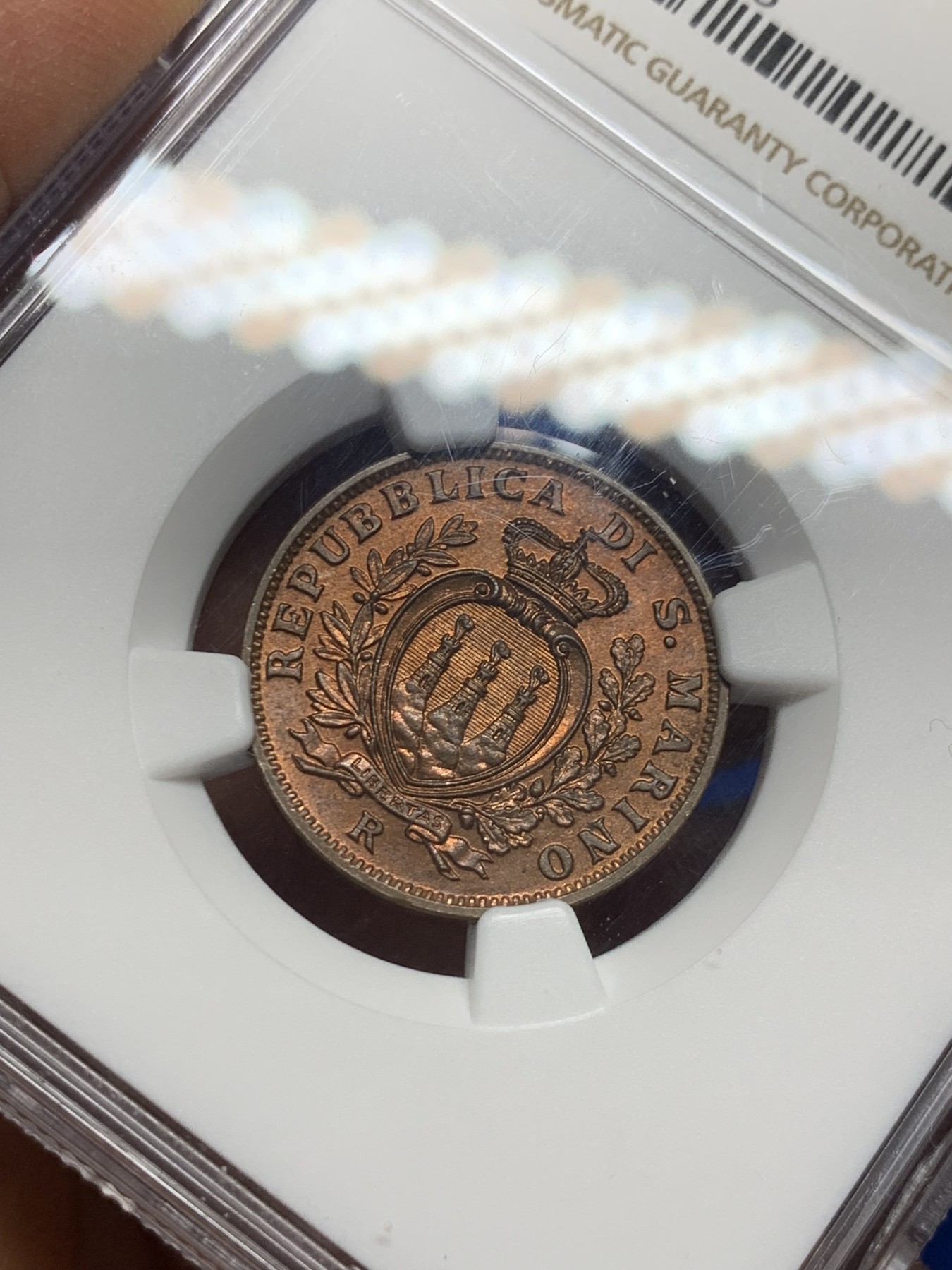 《竞宝斋》第235场-周日，周一，周二，周三 疯狂4连拍 (全场包邮) NGC MS64BN 圣马力诺1938年10分铜币