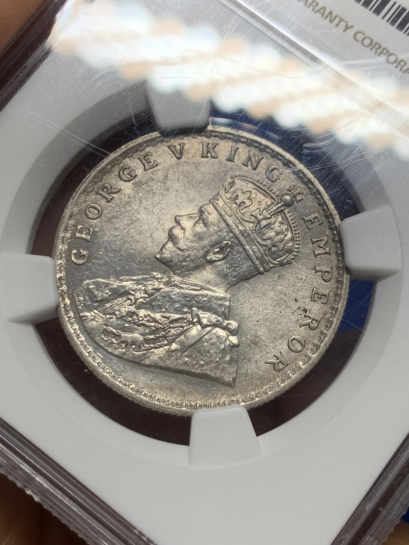 《竞宝斋》第235场-周日，周一，周二，周三 疯狂4连拍 (全场包邮) NGC MS63 原光印度1920B孟买厂乔治五世1卢比银币