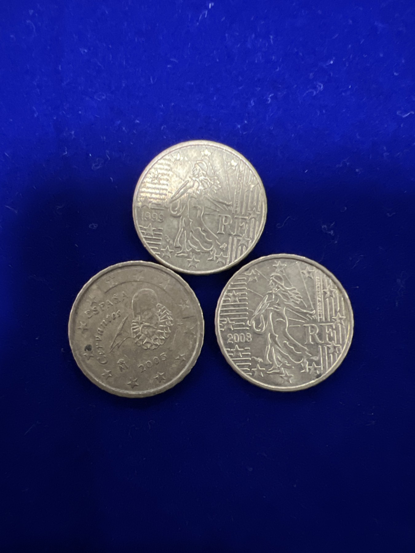 飞翔风筝第十场世界钱币 欧元3枚硬币