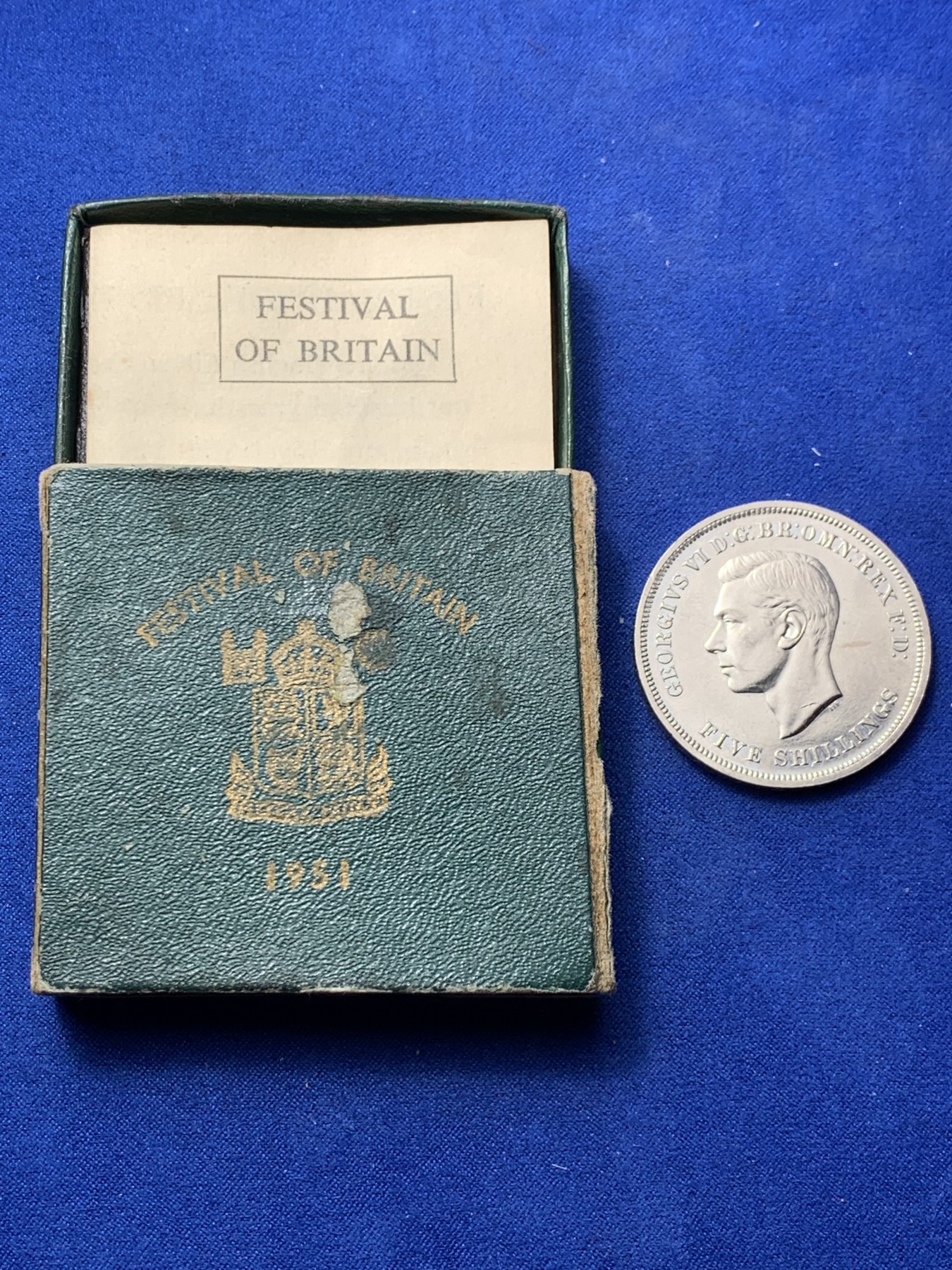 《竞宝斋》第235场-周日，周一，周二，周三 疯狂4连拍 (全场包邮) 英国1951年乔治六世 最后的克朗马剑大镍币 绿盒少见