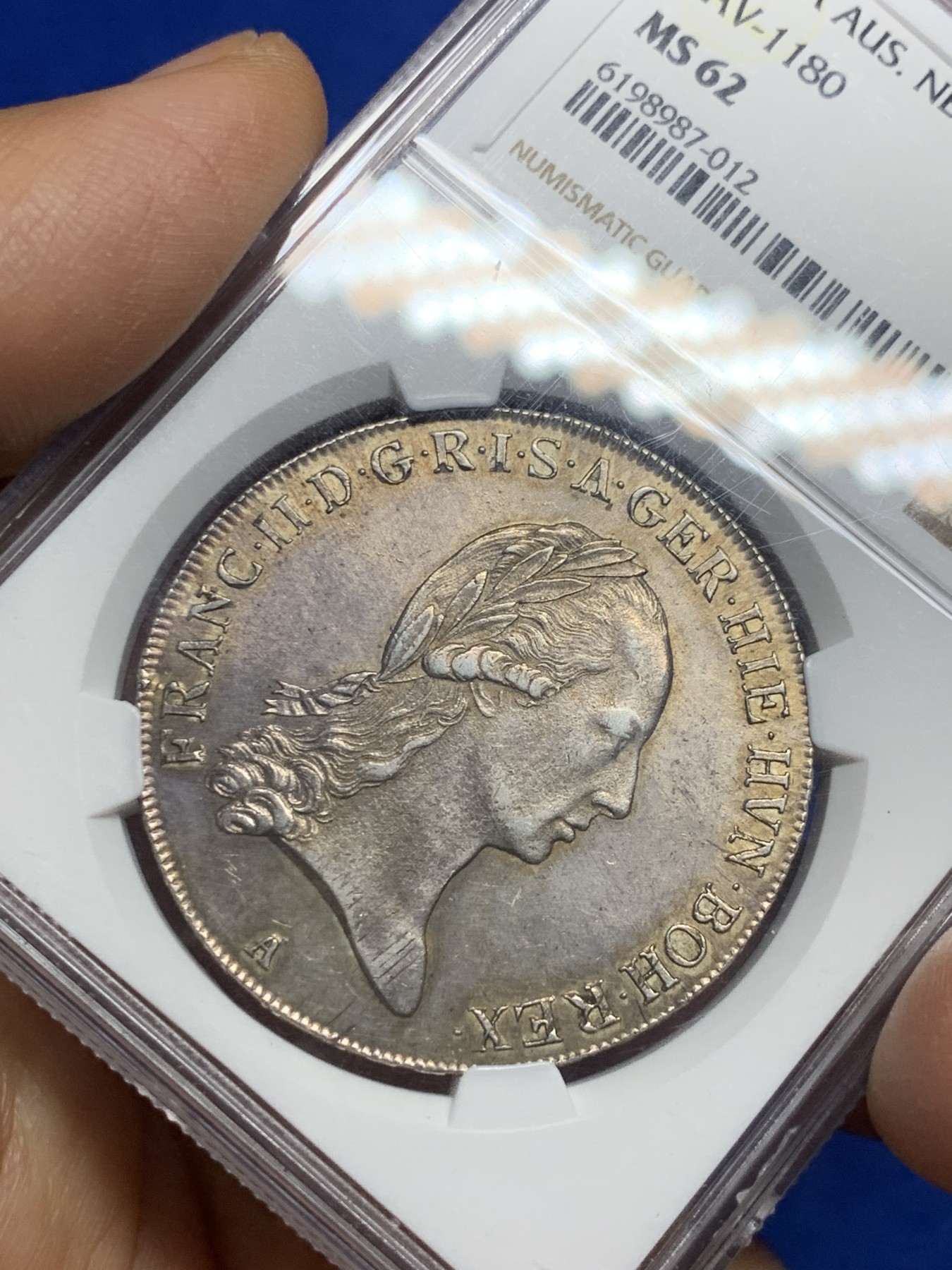 《竞宝斋》第235场-周日，周一，周二，周三 疯狂4连拍 (全场包邮) NGC MS62 神圣罗马帝国1796末代皇帝弗朗茨二世尼德兰大泰勒。A厂维也纳铸造，打制的非常好的一颗。包浆光泽一流，62分中的佼佼者。63的前几天美国拍了1.1w多人民币