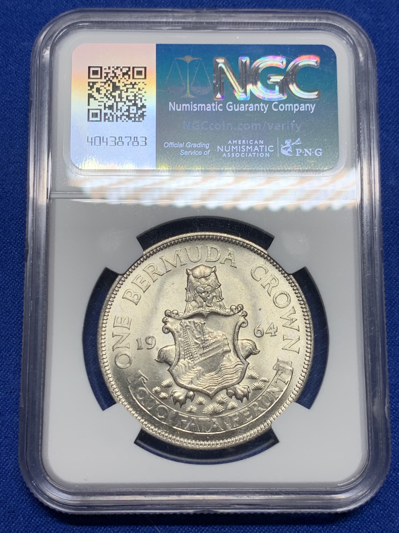 《竞宝斋》第235场-周日，周一，周二，周三 疯狂4连拍 (全场包邮) NGC-MS65 百慕大1964年伊丽莎白二世1克朗银币 上海严评 顶级高分