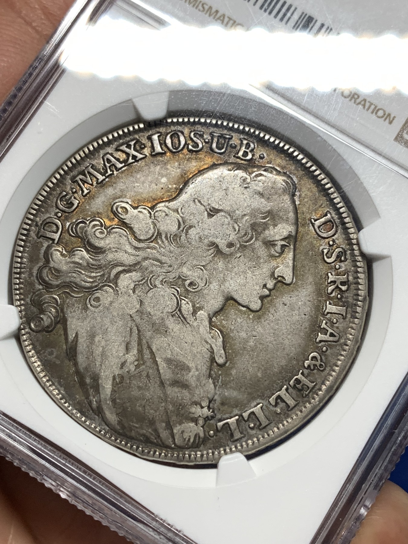 《竞宝斋》第235场-周日，周一，周二，周三 疯狂4连拍 (全场包邮) NGC-VF35，德国1769年巴伐利亚圣母抱婴泰勒银币，更高分只有6枚