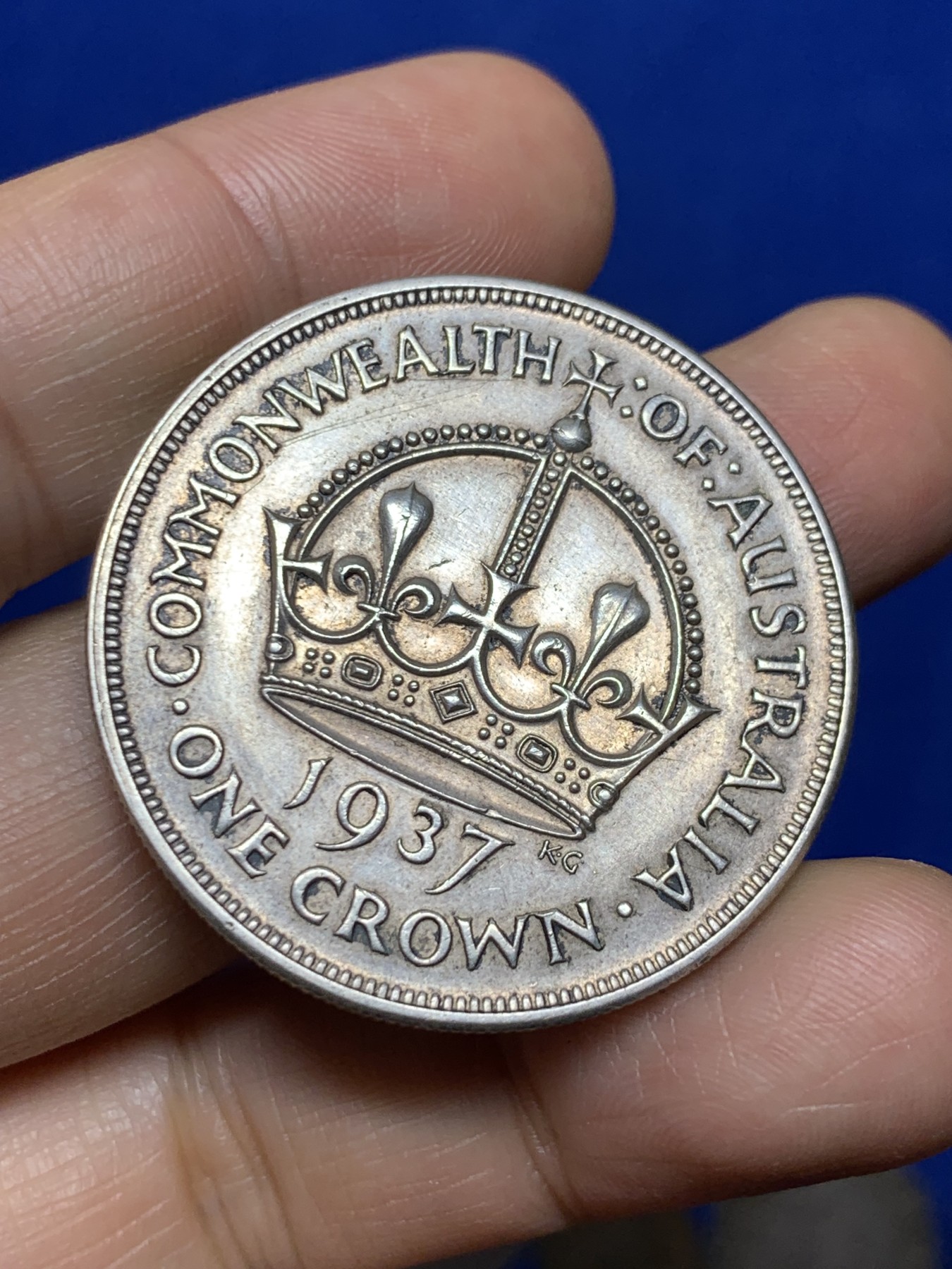 《竞宝斋》第235场-周日，周一，周二，周三 疯狂4连拍 (全场包邮) 澳大利亚 1937年 乔治六世 花冠克朗大银币