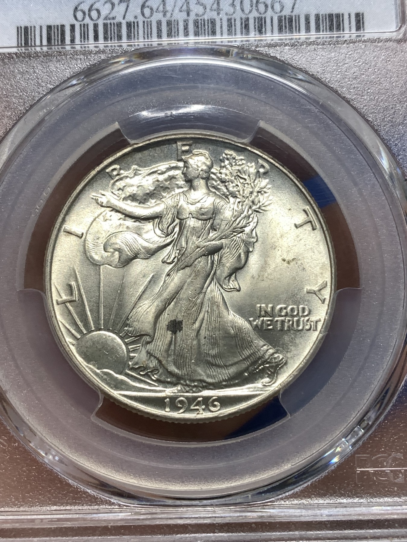 《竞宝斋》第235场-周日，周一，周二，周三 疯狂4连拍 (全场包邮) PCGS MS64 美国1946年行走女神半美元银币