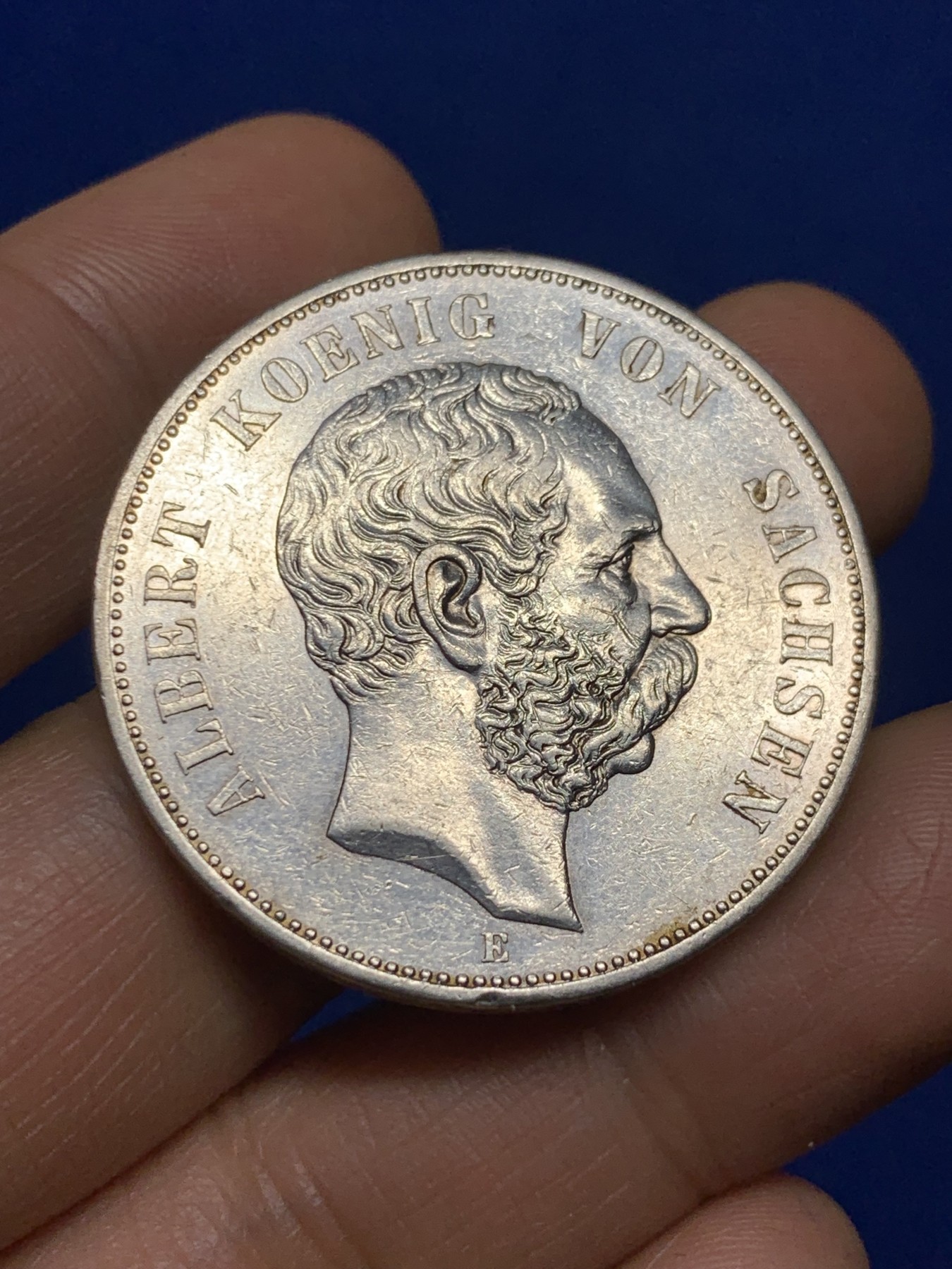 《竞宝斋》第235场-周日，周一，周二，周三 疯狂4连拍 (全场包邮) 1900年德国萨克森阿尔伯特5马克银币