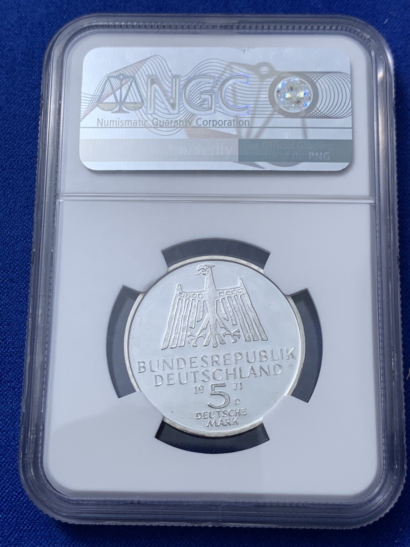 《竞宝斋》第235场-周日，周一，周二，周三 疯狂4连拍 (全场包邮) NGC PF68UC 德国1971年5马克银币