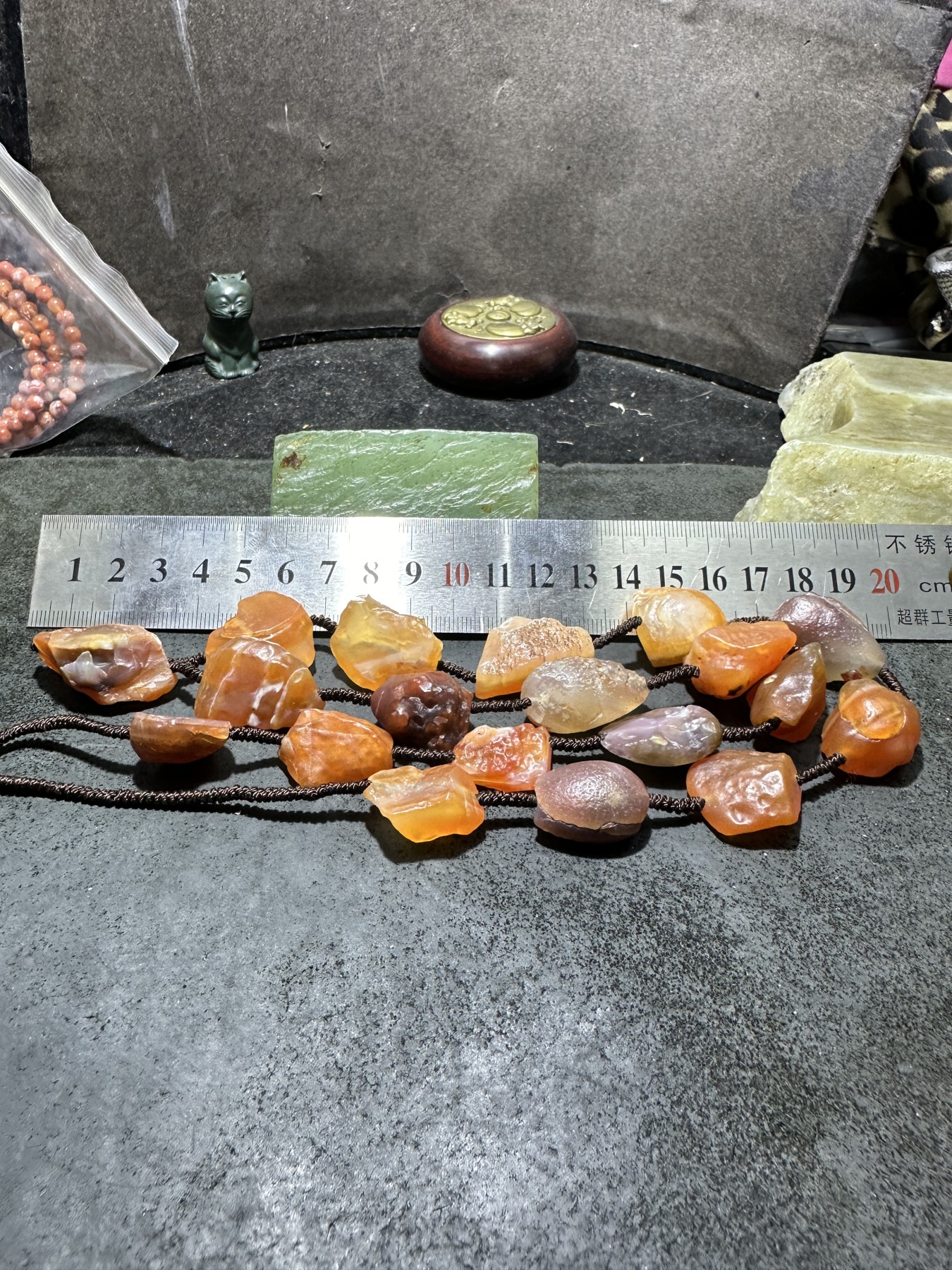 精美阿拉善戈壁大颗粒玛瑙原石项链一条！