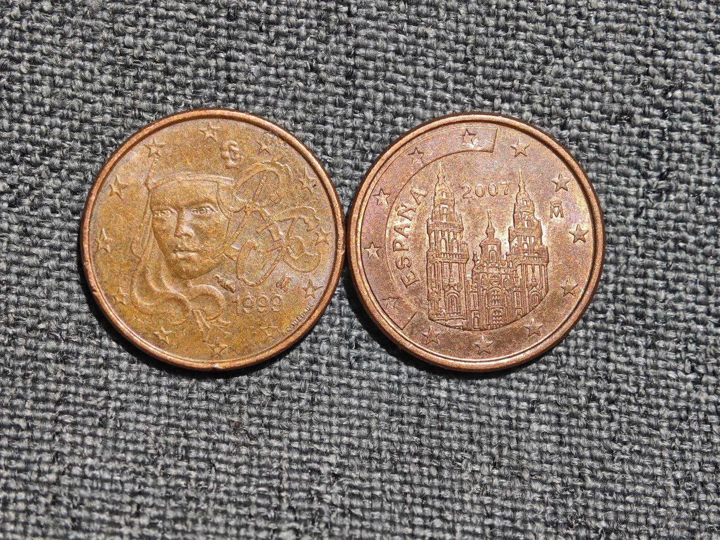 外国硬币收藏第8期 欧盟1欧分两种铜币