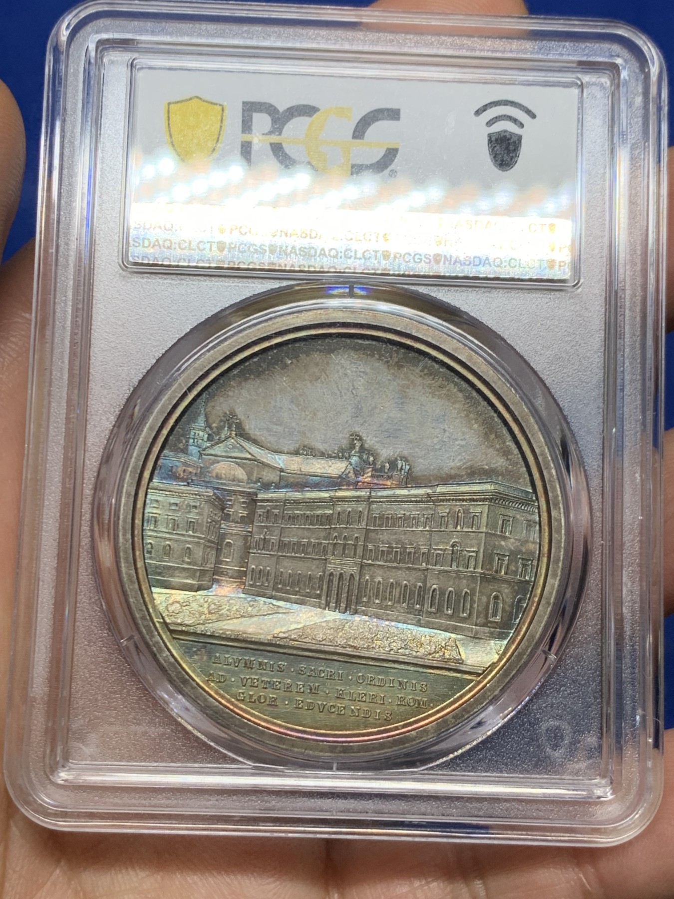 《竞宝斋》第235场-周日，周一，周二，周三 疯狂4连拍 (全场包邮) PCGS SP65  梵蒂冈1914顶级幻彩教皇银章