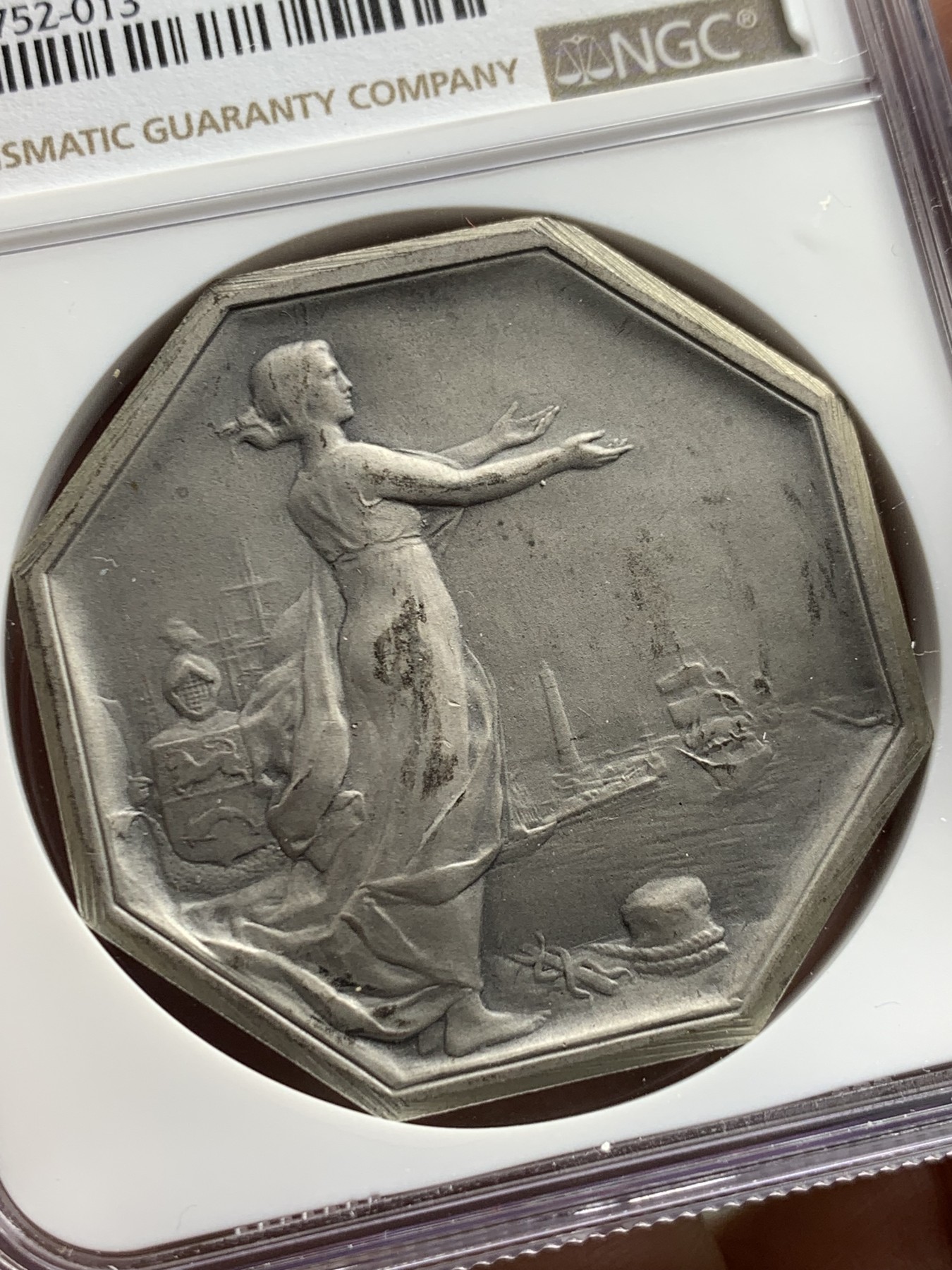 《竞宝斋》第237场- 周日，周一，周二，周日 疯狂4连拍 (全场包邮) NGC-MS63 法国八角银章，敦刻尔克商会，42mm大规格