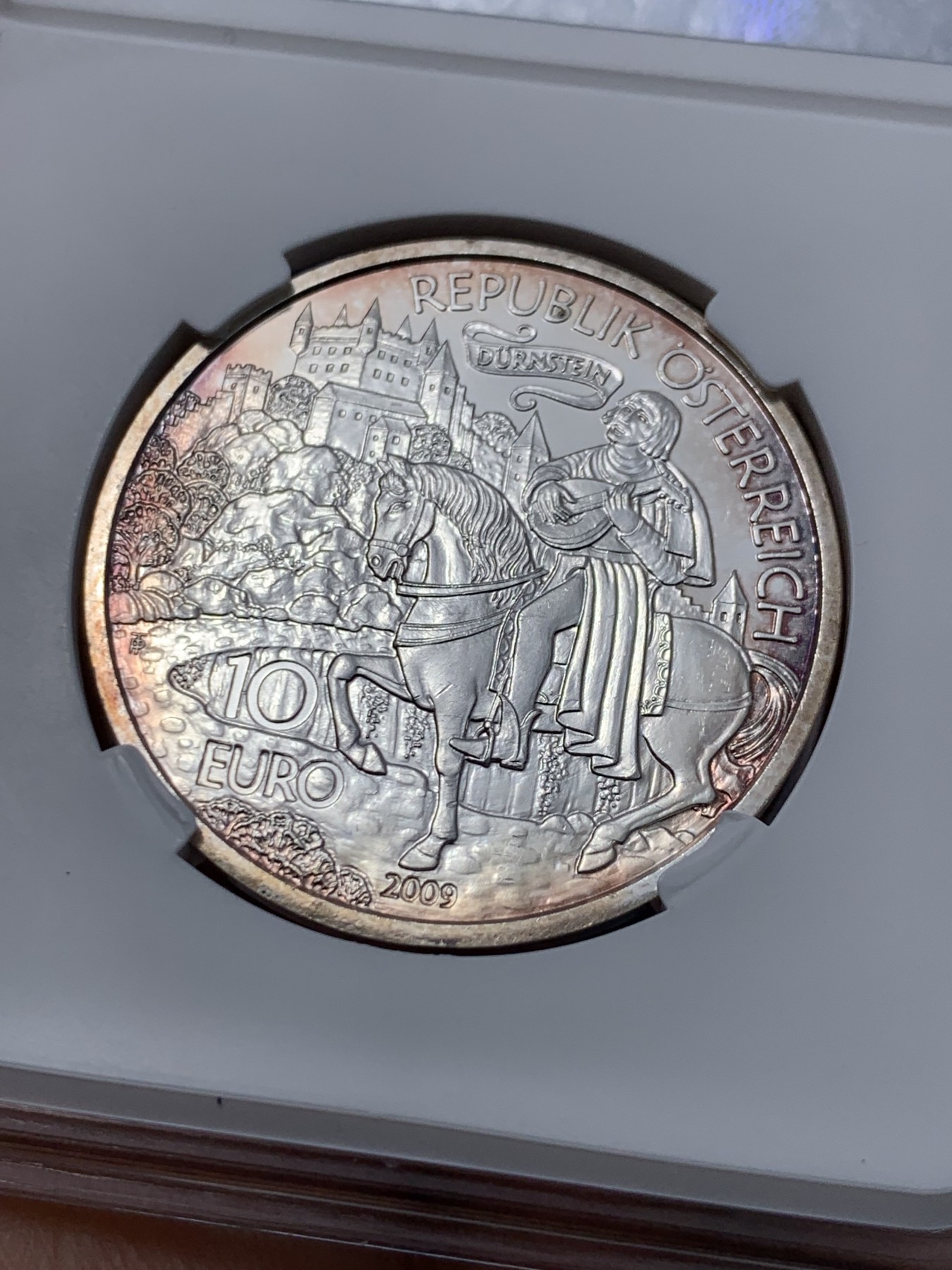 《竞宝斋》第235场-周日，周一，周二，周三 疯狂4连拍 (全场包邮) 奥地利 2009年 狮心王在杜恩施泰因 10欧元银币 UNC 边缘有氧化