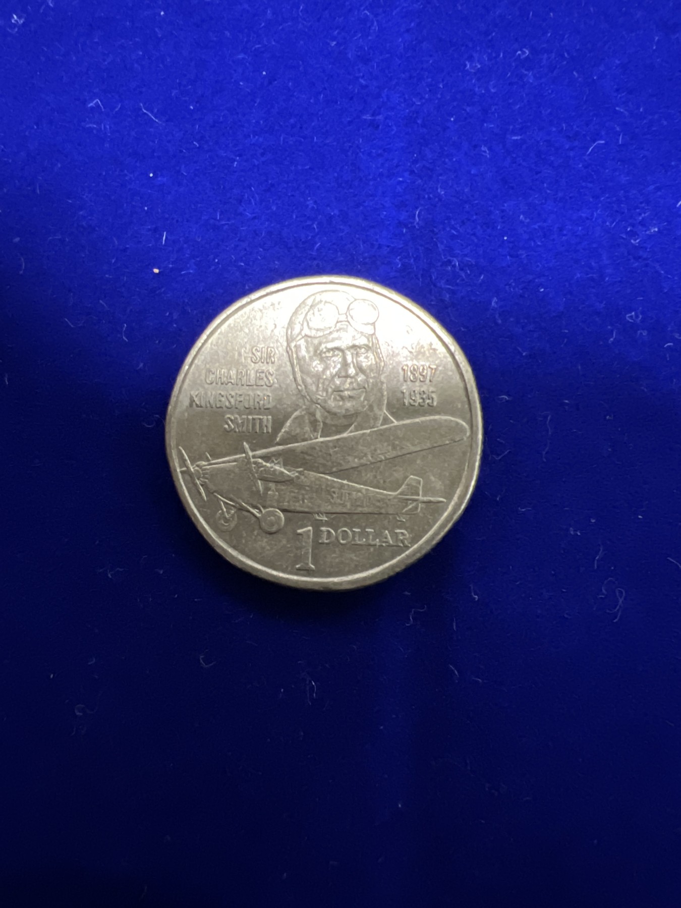 飞翔风筝第十场世界钱币 澳大利亚飞行员查尔斯史密斯纪念币