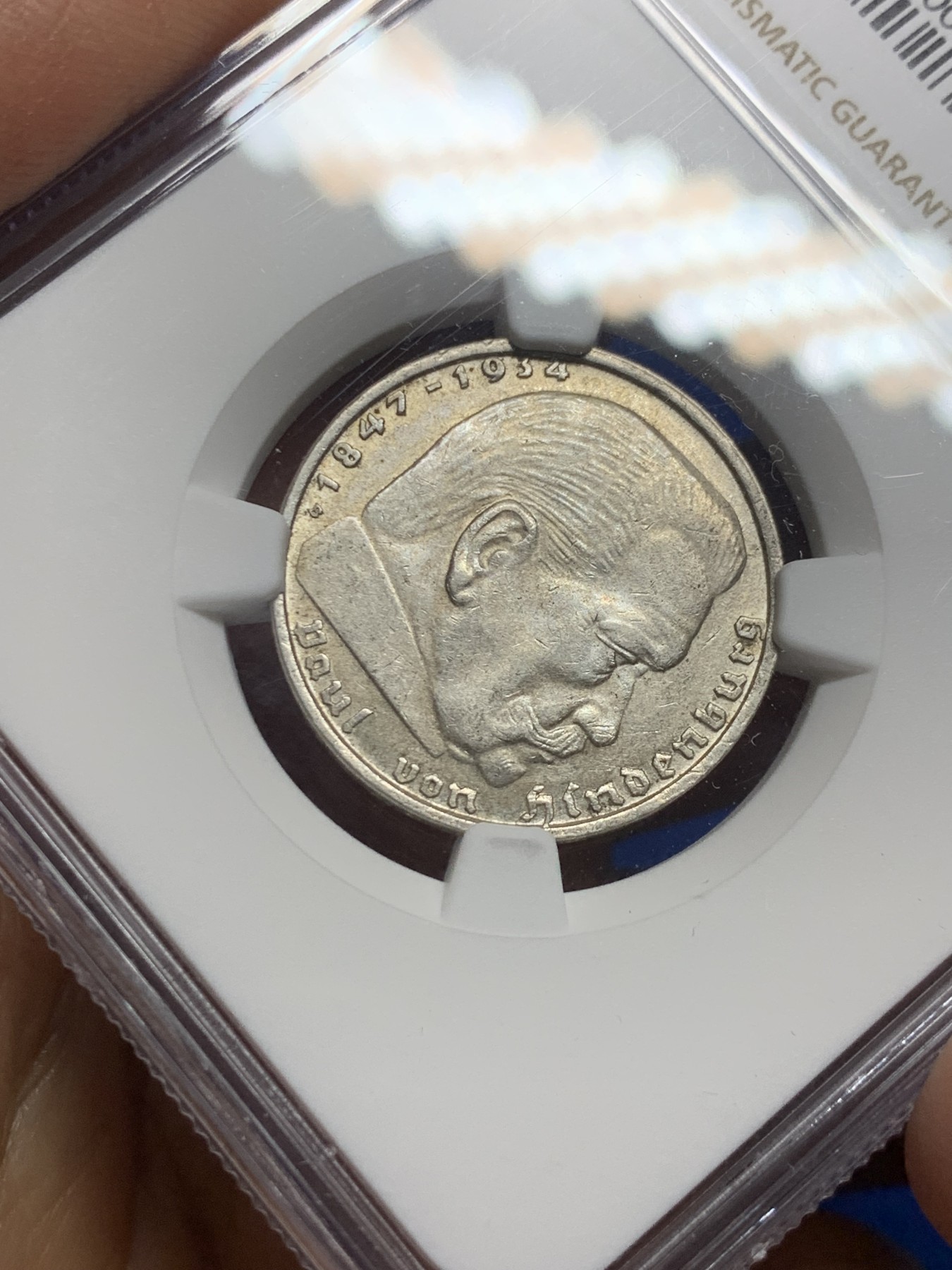 《竞宝斋》第235场-周日，周一，周二，周三 疯狂4连拍 (全场包邮) NGC AU58 德国1938年B厂兴登堡2马克银币