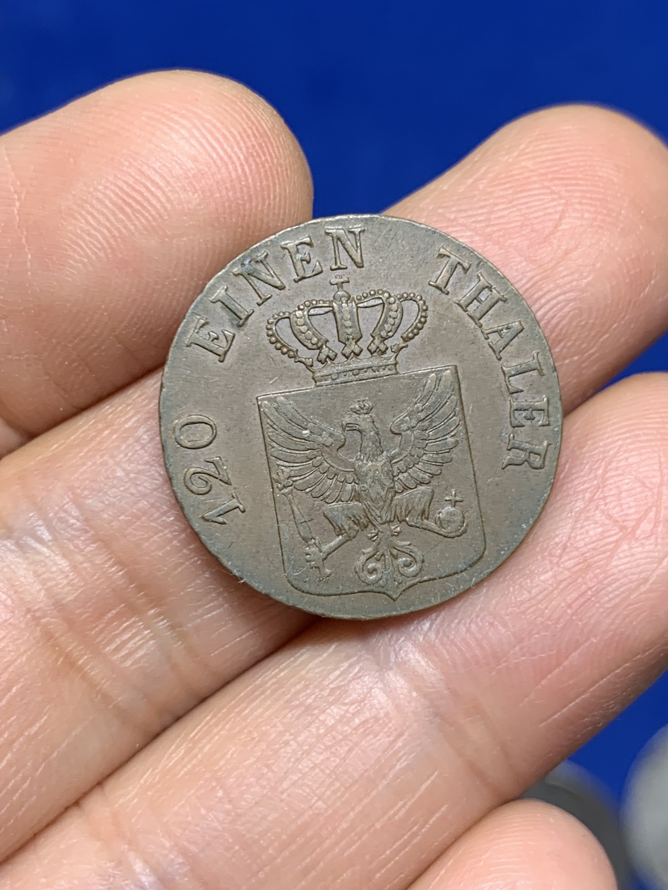 《竞宝斋》第235场-周日，周一，周二，周三 疯狂4连拍 (全场包邮) 1823年德国普鲁士3便士铜币