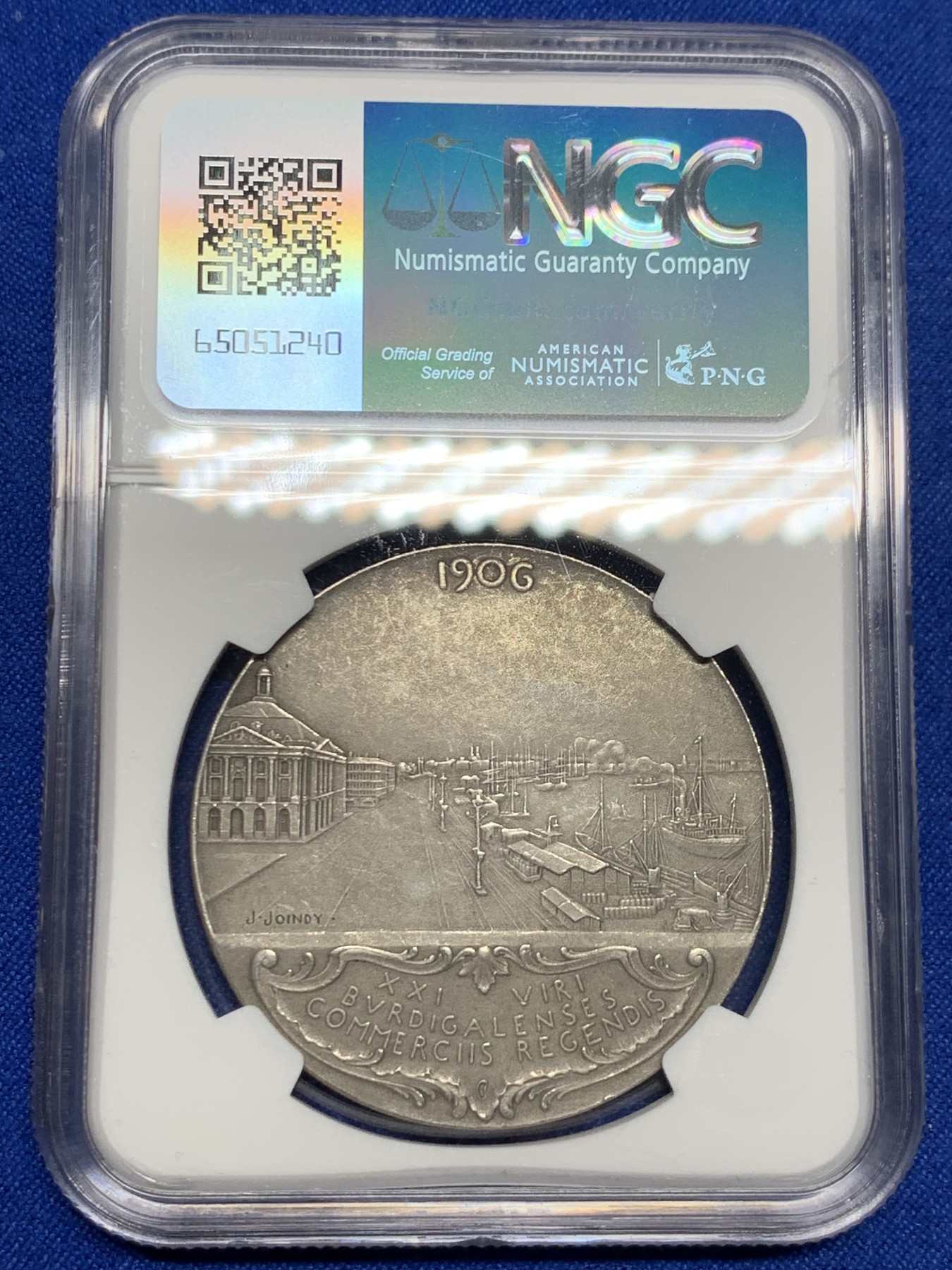 《竞宝斋》第237场- 周日，周一，周二，周日 疯狂4连拍 (全场包邮) NGC-MS63 法国银质代币，波尔多商会