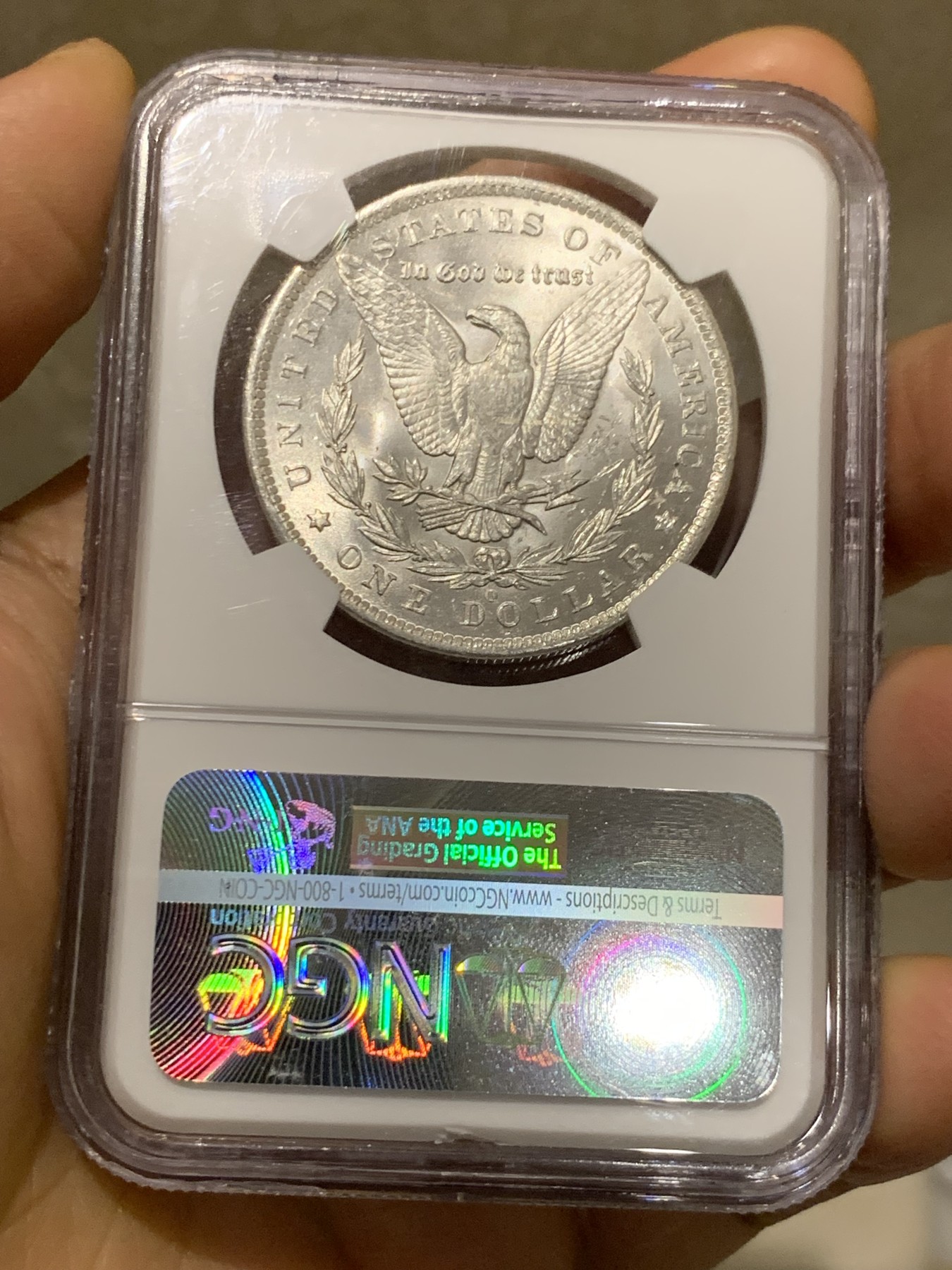 《竞宝斋》第235场-周日，周一，周二，周三 疯狂4连拍 (全场包邮) NGC-MS64 美国1885年摩根1美元 银光闪闪 MS-64标准分数 一步到位