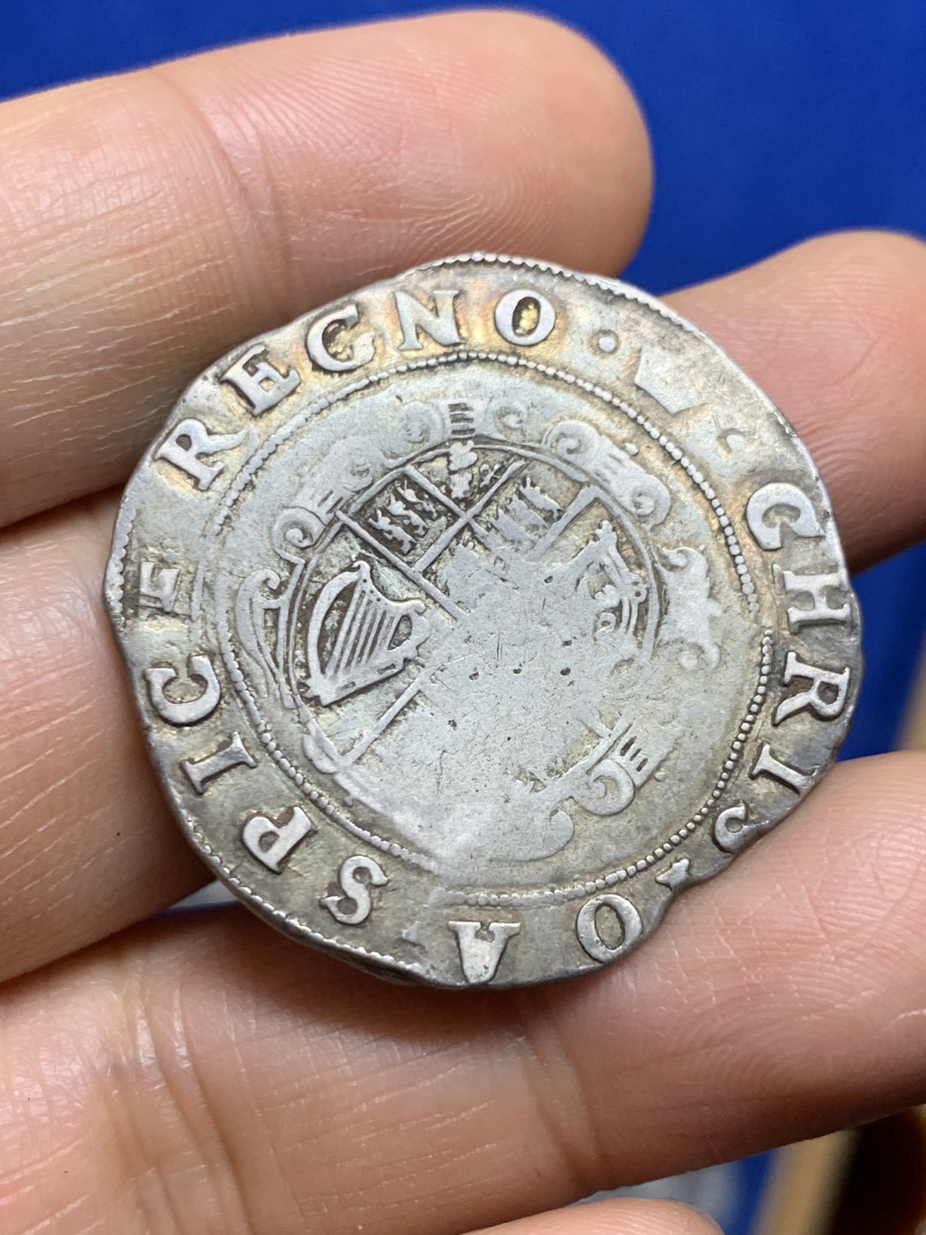 《竞宝斋》第235场-周日，周一，周二，周三 疯狂4连拍 (全场包邮) 英国查理一世半克朗银币 原味老包浆 中世纪打制币