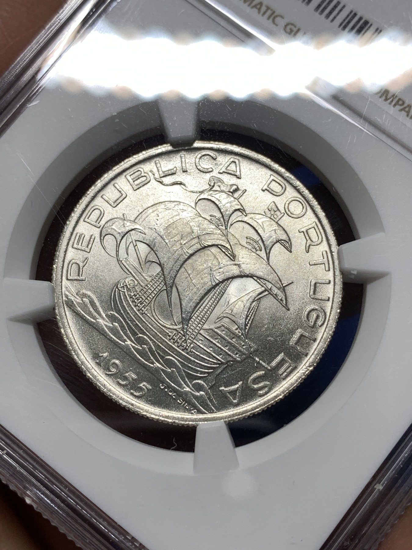 《竞宝斋》第235场-周日，周一，周二，周三 疯狂4连拍 (全场包邮) NGC-MS65 葡萄牙1955年大帆船10埃斯库多 一帆风顺 性价比高 人手一个