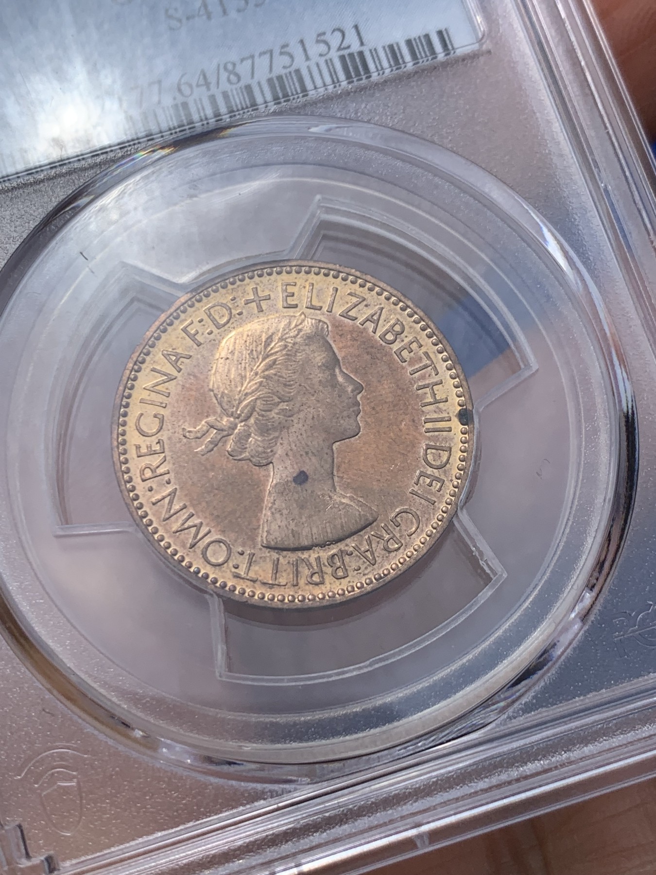 《竞宝斋》第235场-周日，周一，周二，周三 疯狂4连拍 (全场包邮) PCGS-MS64RD 季军分 1953年伊丽莎白女王精铸半便士，RD难得，凑套佳品。22年SBP拍卖65RD合人民币超过950元成交。