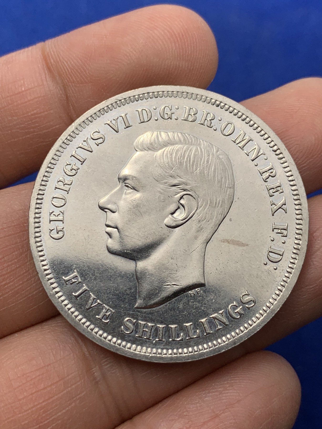 《竞宝斋》第235场-周日，周一，周二，周三 疯狂4连拍 (全场包邮) 英国1951年乔治六世 最后的克朗马剑大镍币 绿盒少见