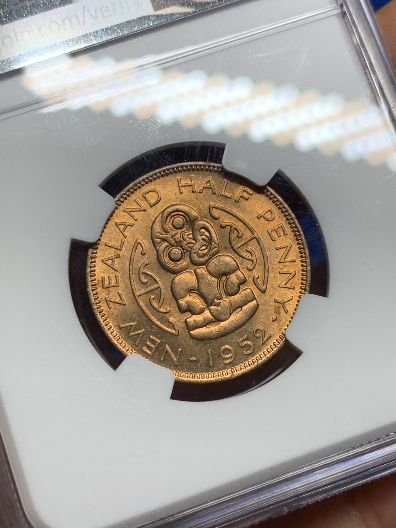 《竞宝斋》第235场-周日，周一，周二，周三 疯狂4连拍 (全场包邮) NGC MS65RD 新西兰1952年乔治六世皇帝统治最后一年，原铜光RD品质