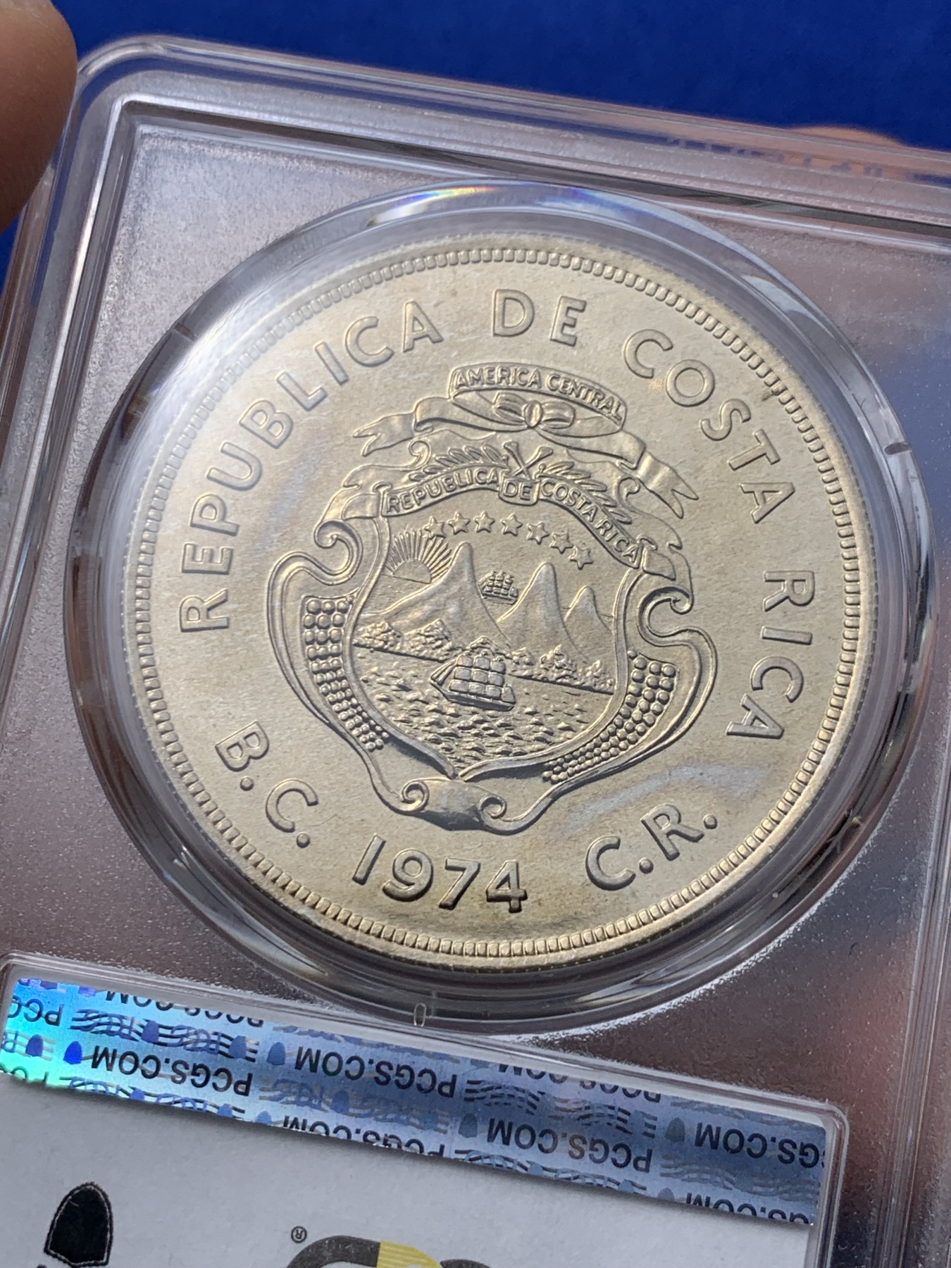 《竞宝斋》第235场-周日，周一，周二，周三 疯狂4连拍 (全场包邮) PCGS金盾 MS66 哥斯达黎加1974年动物100克朗大银币