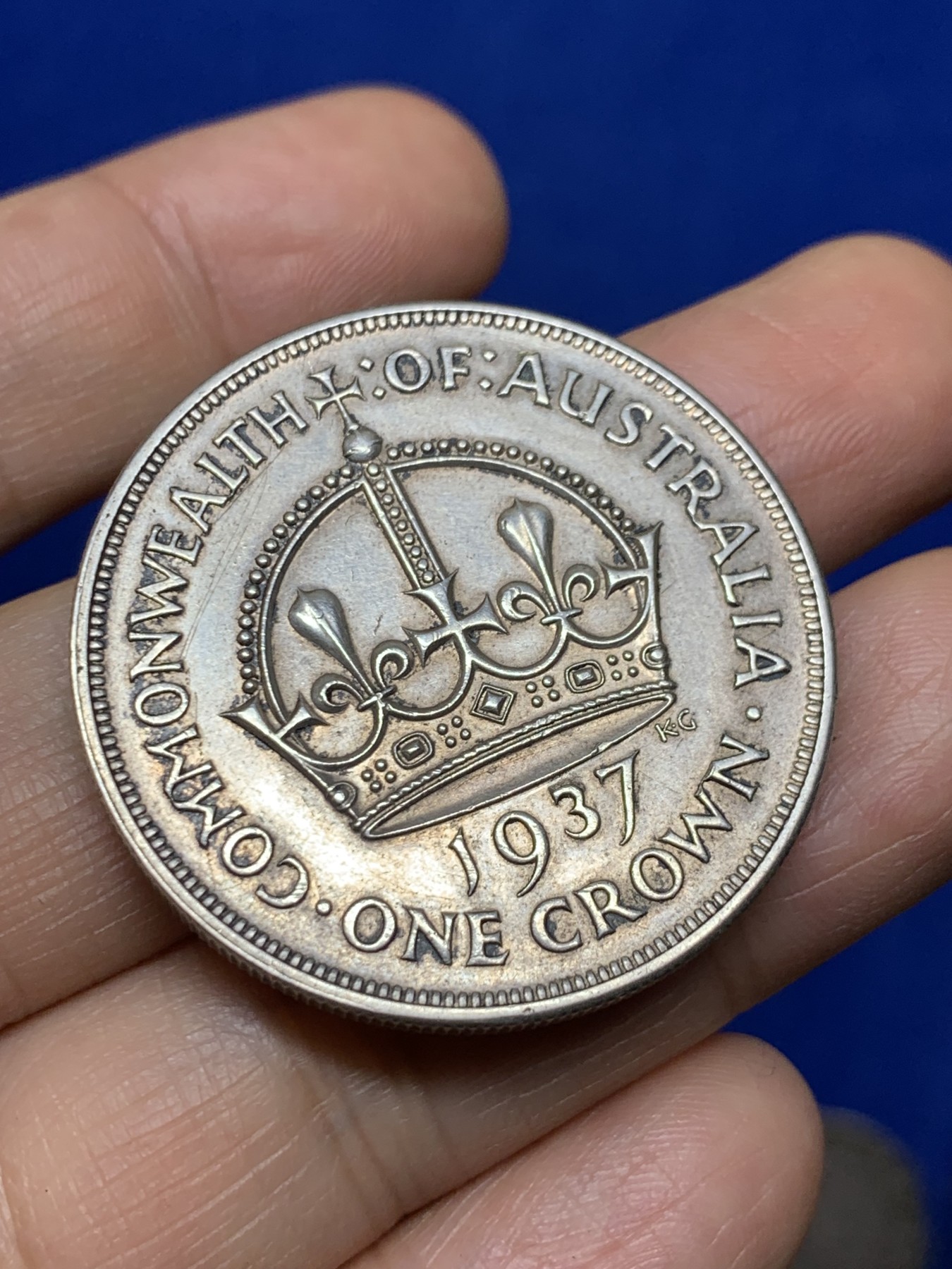 《竞宝斋》第235场-周日，周一，周二，周三 疯狂4连拍 (全场包邮) 澳大利亚 1937年 乔治六世 花冠克朗大银币