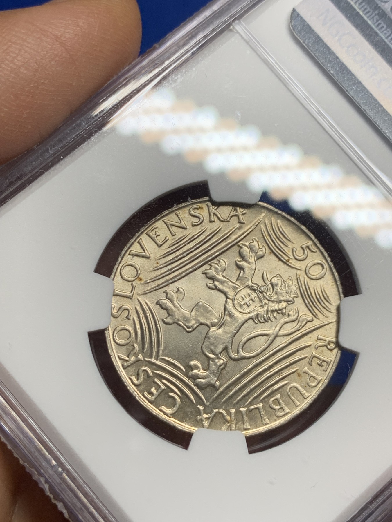 《竞宝斋》第235场-周日，周一，周二，周三 疯狂4连拍 (全场包邮) NGC-MS64 捷克斯洛伐克 1949年 斯大林诞辰纪念50克朗银币 状态绝佳