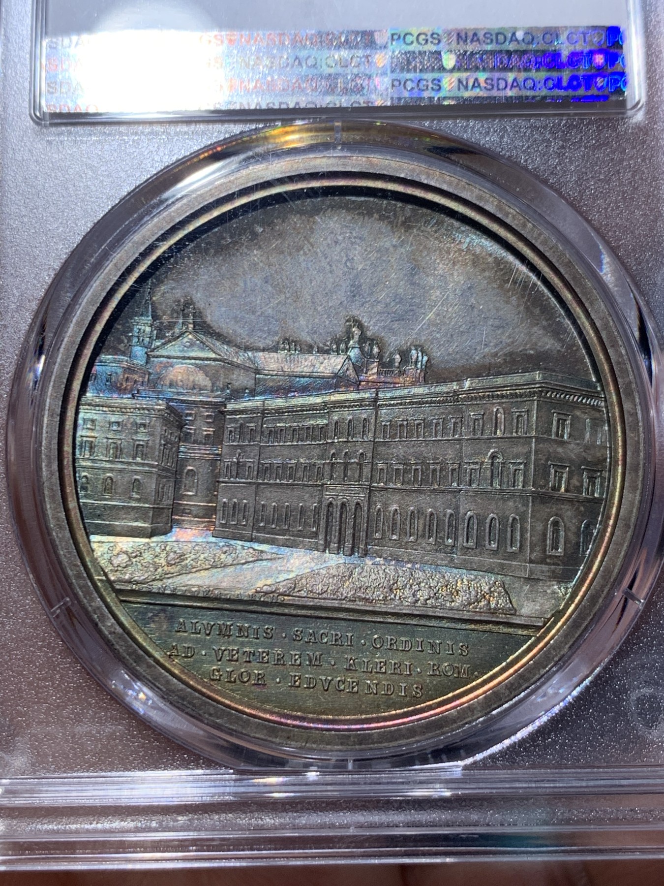 《竞宝斋》第235场-周日，周一，周二，周三 疯狂4连拍 (全场包邮) PCGS SP65  梵蒂冈1914顶级幻彩教皇银章