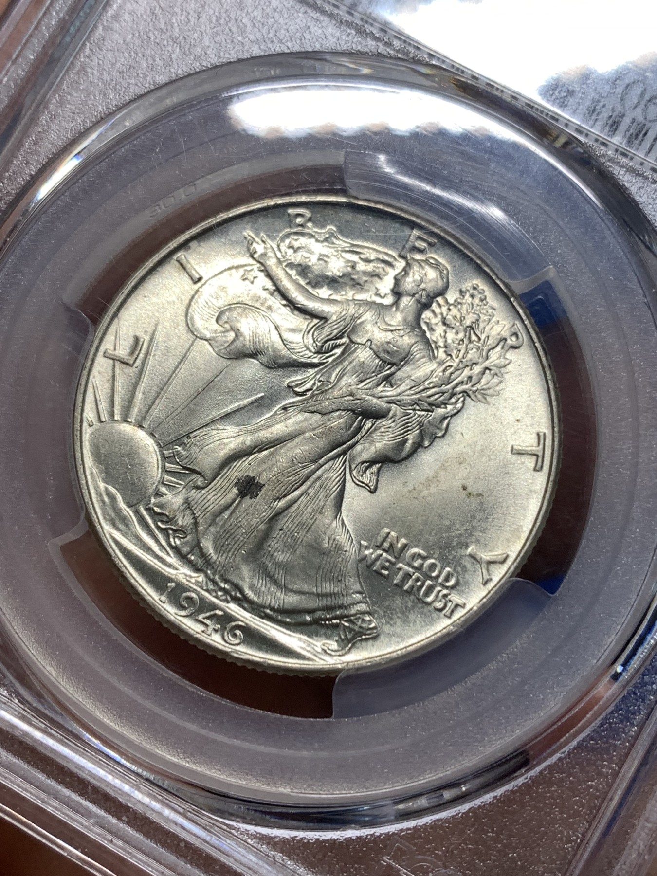 《竞宝斋》第235场-周日，周一，周二，周三 疯狂4连拍 (全场包邮) PCGS MS64 美国1946年行走女神半美元银币