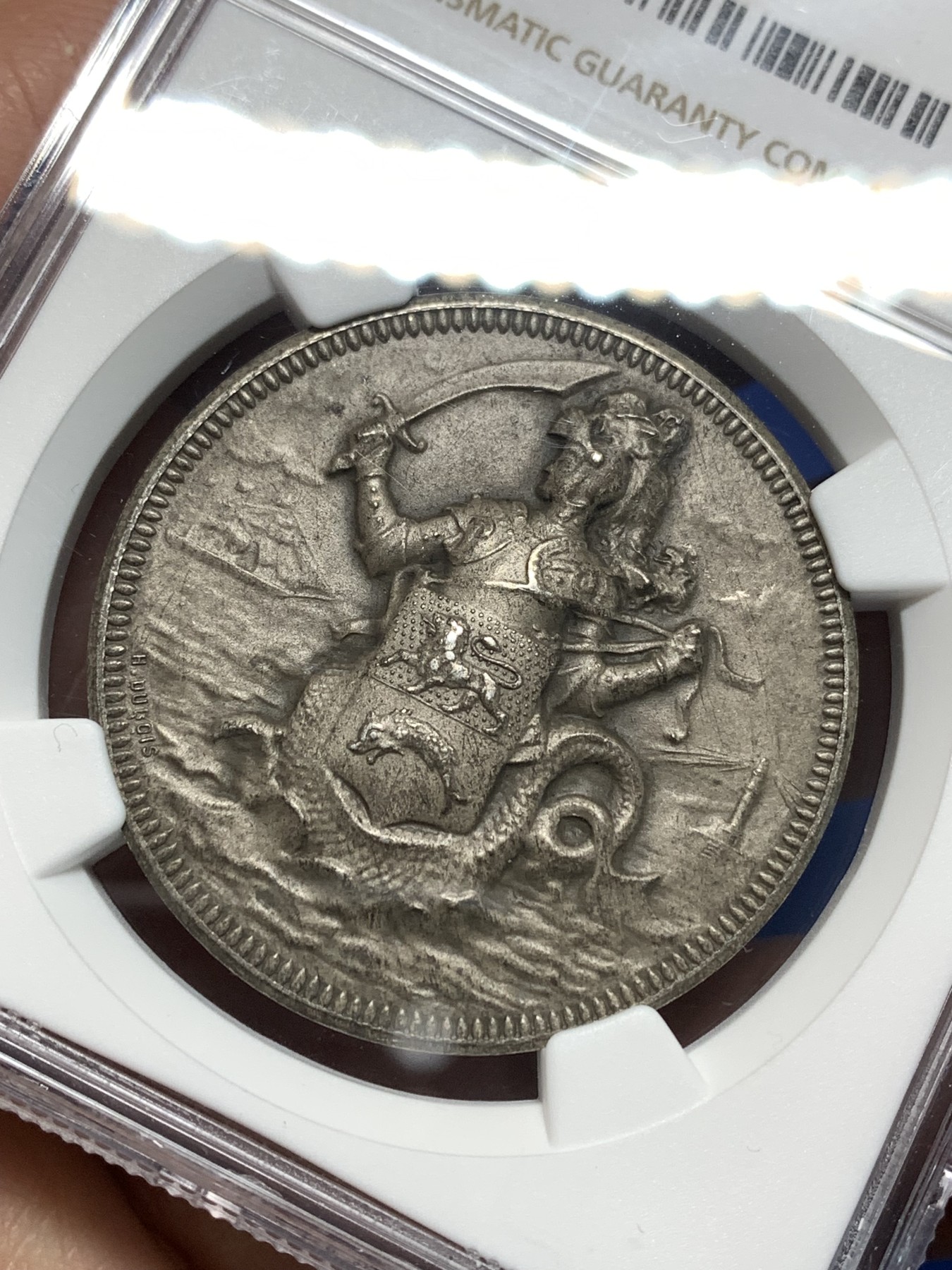 《竞宝斋》第235场-周日，周一，周二，周三 疯狂4连拍 (全场包邮) NGC MS63 1890年法国杜波依斯盾徽银章