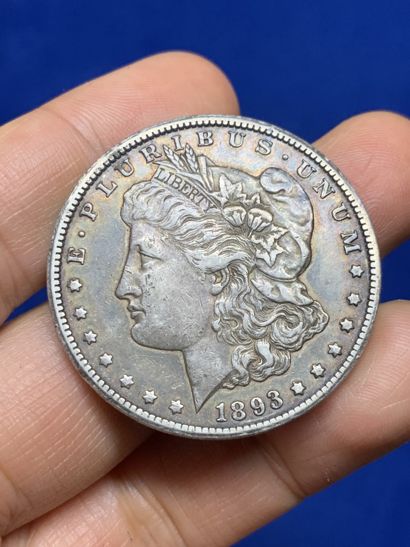 《竞宝斋》第235场-周日，周一，周二，周三 疯狂4连拍 (全场包邮) 美国1893摩根cc版银币 原味深彩包浆 少见版别