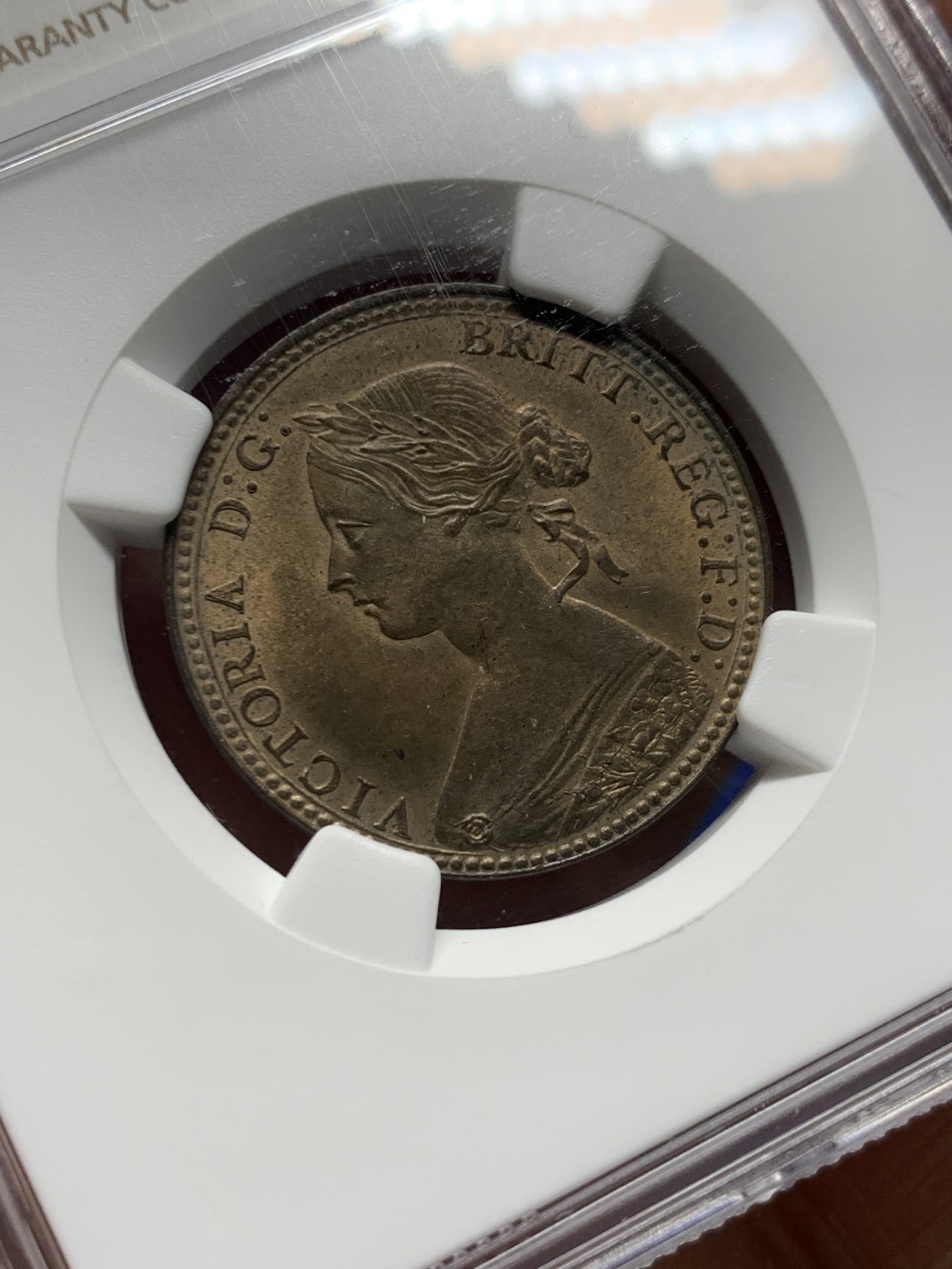 《竞宝斋》第235场-周日，周一，周二，周三 疯狂4连拍 (全场包邮) NGC MS63BN 英国1860年小维1/2便士铜币 好状态高分数