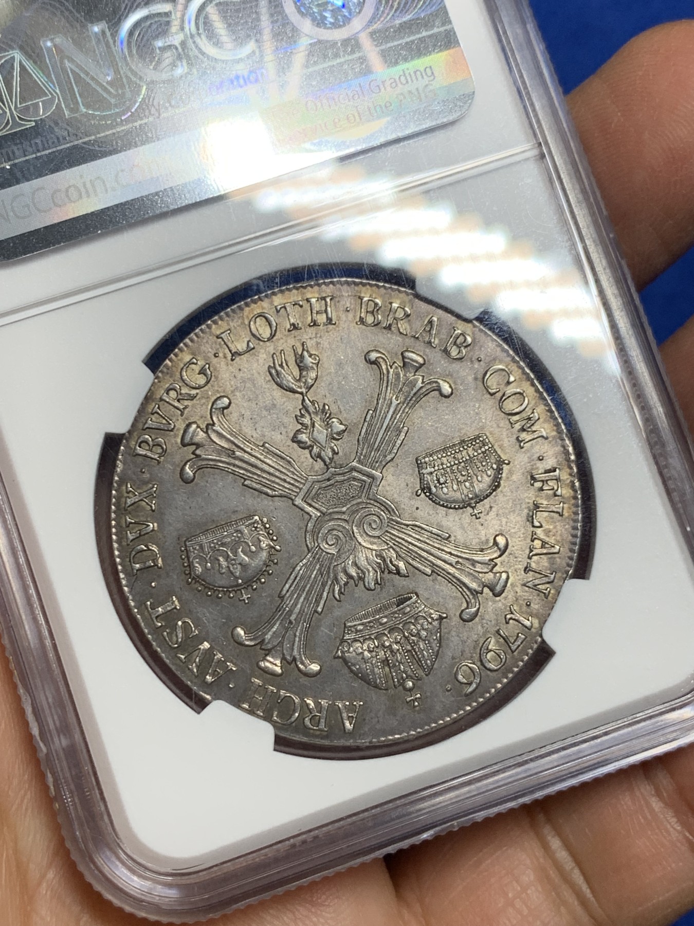 《竞宝斋》第235场-周日，周一，周二，周三 疯狂4连拍 (全场包邮) NGC MS62 神圣罗马帝国1796末代皇帝弗朗茨二世尼德兰大泰勒。A厂维也纳铸造，打制的非常好的一颗。包浆光泽一流，62分中的佼佼者。63的前几天美国拍了1.1w多人民币