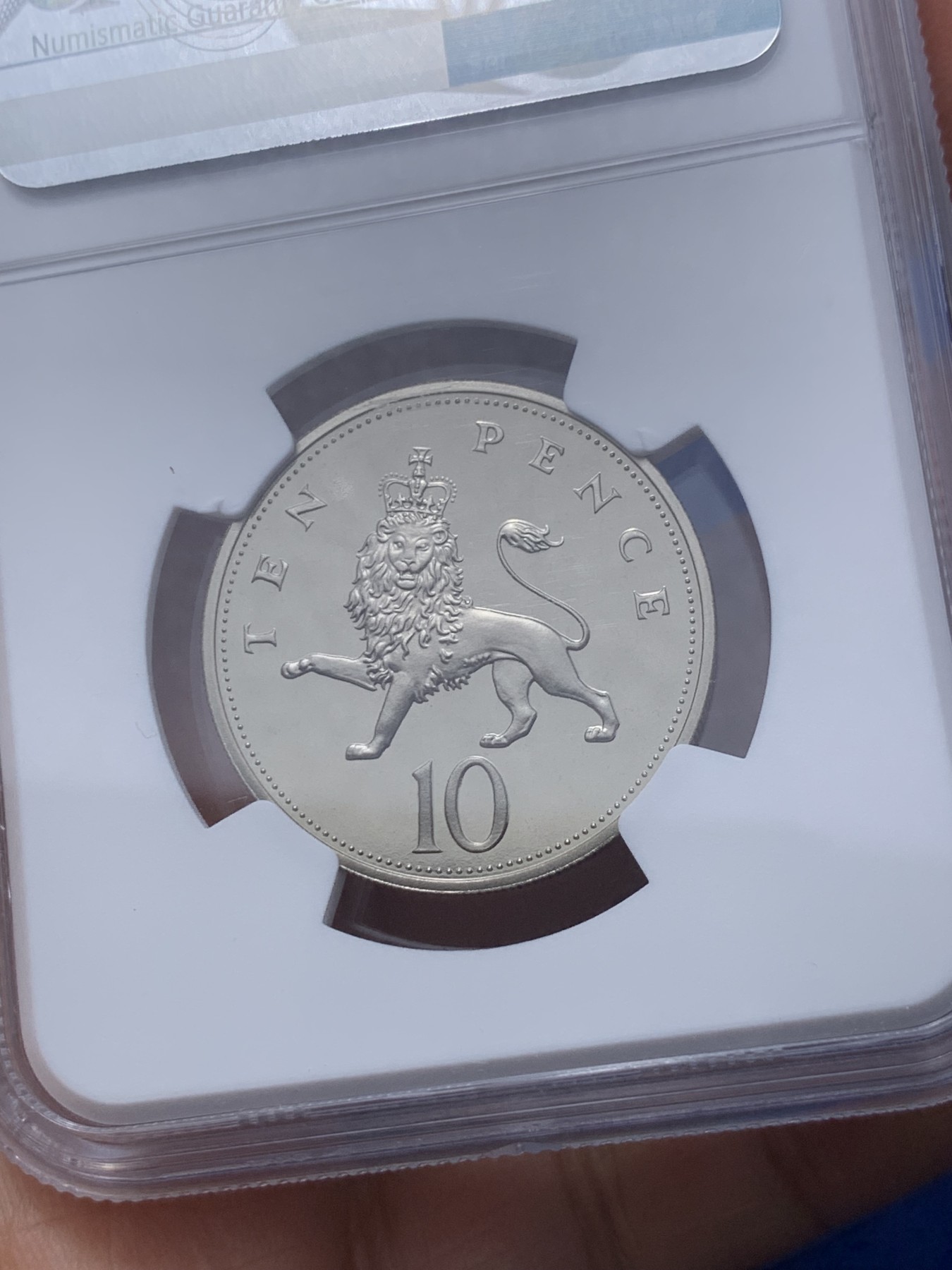 《竞宝斋》第235场-周日，周一，周二，周三 疯狂4连拍 (全场包邮) NGC PF69UC 英国1991年中年女王头像10便士 最美中年女王头像 币面近乎完美