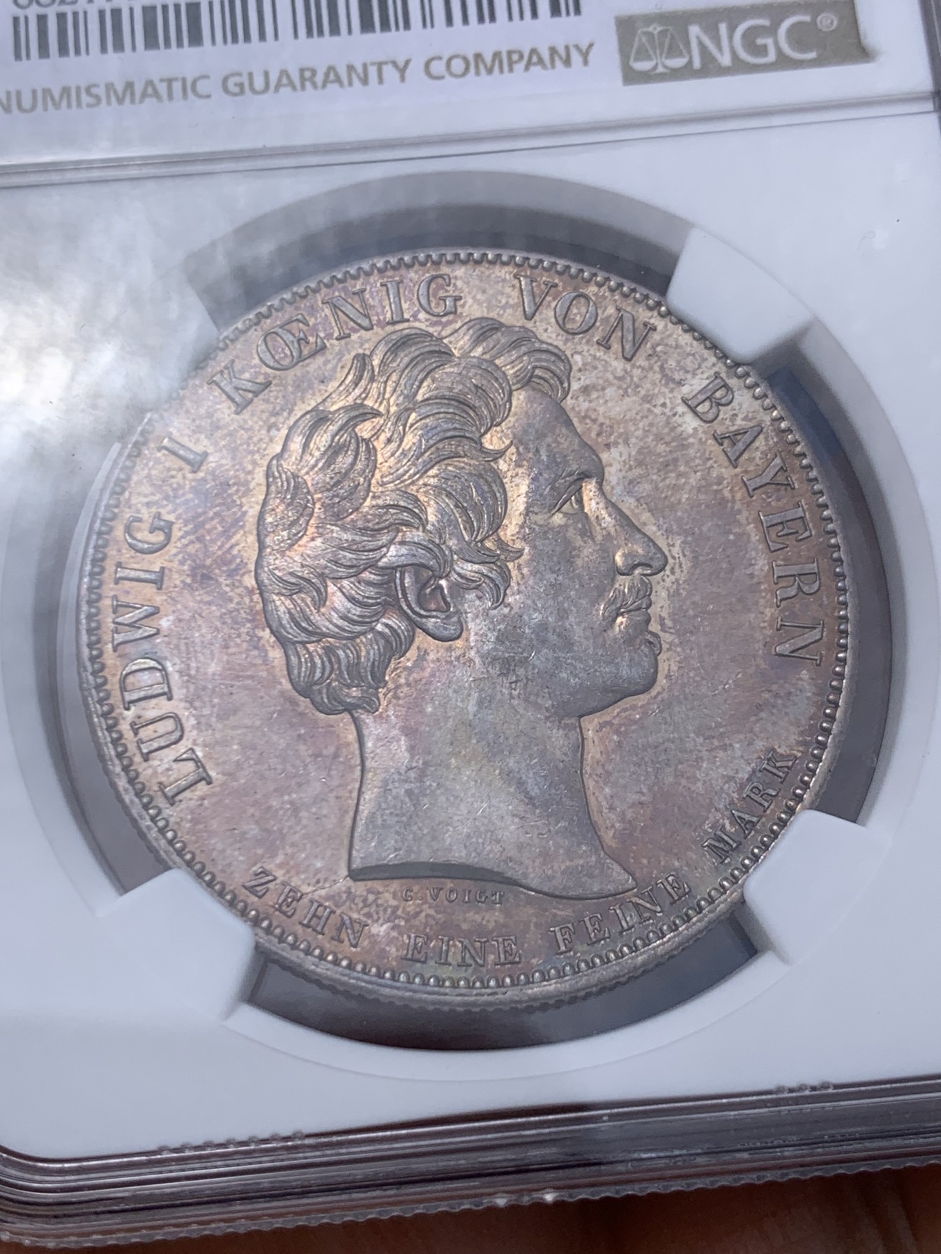 《竞宝斋》第235场-周日，周一，周二，周三 疯狂4连拍 (全场包邮) NGC AU 德国 1826 巴伐利亚 赖兴巴赫和弗劳恩霍夫 泰勒大银币底板光好带彩